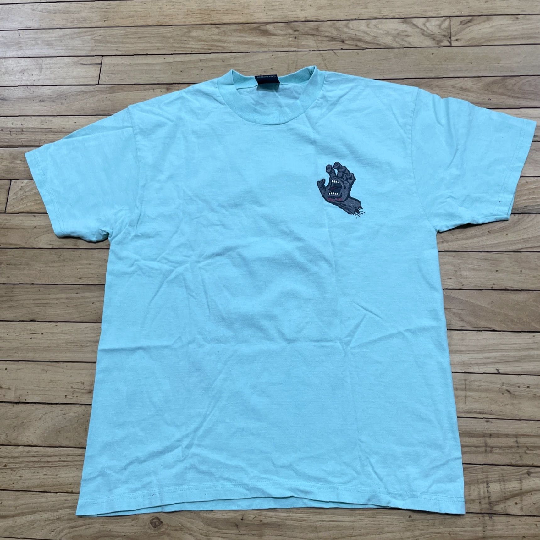 Vintage SANTA CRUZ SKATEBOARDS Shirt Men M Mint Teal HAND EYE Graphic Tee Size US M / EU 48-50 / 2 - 5 Thumbnail