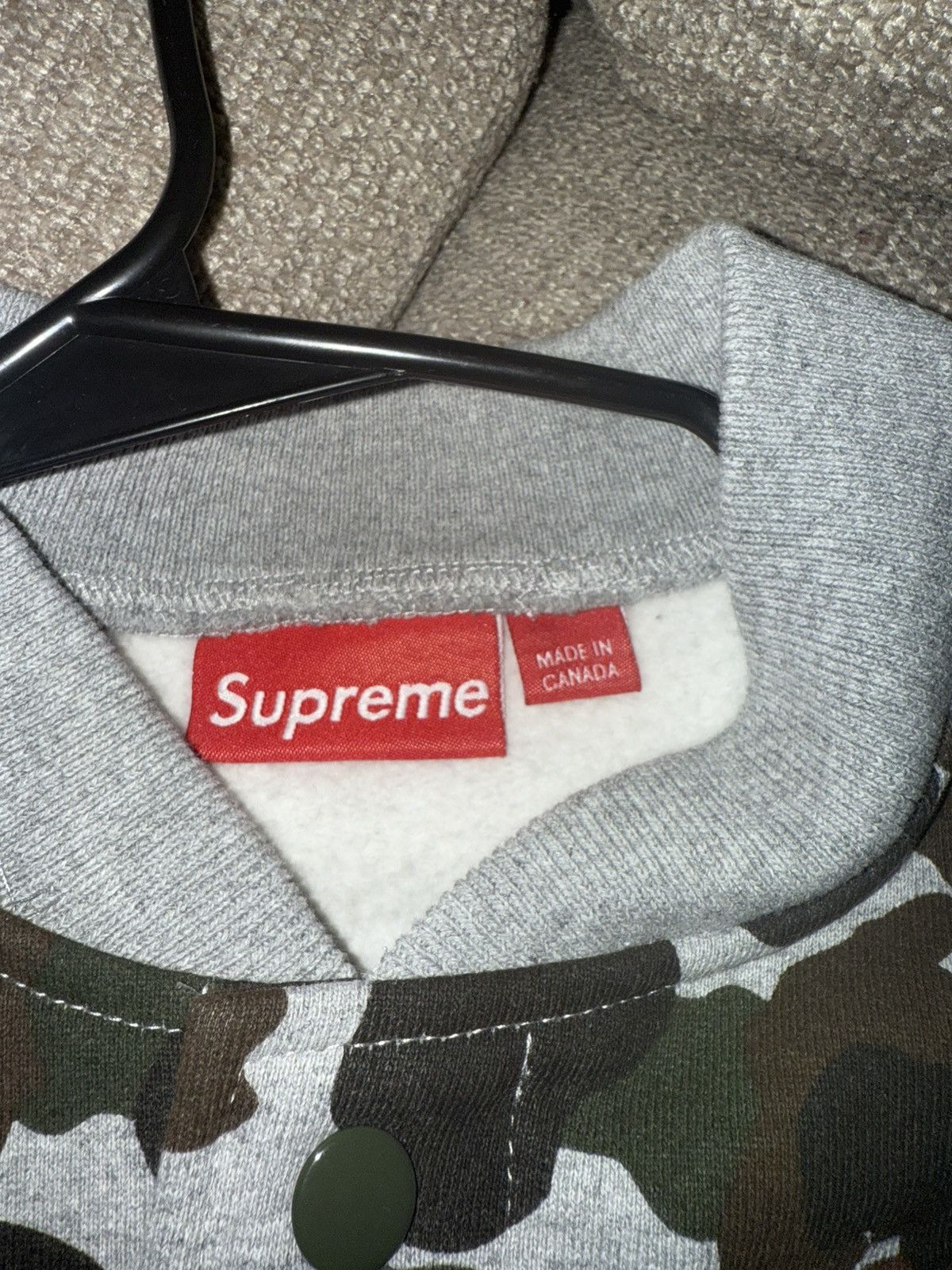 Supreme F/W 2012 Camo Snap Front Sweatshirt Size US L / EU 52-54 / 3 - 4 Thumbnail