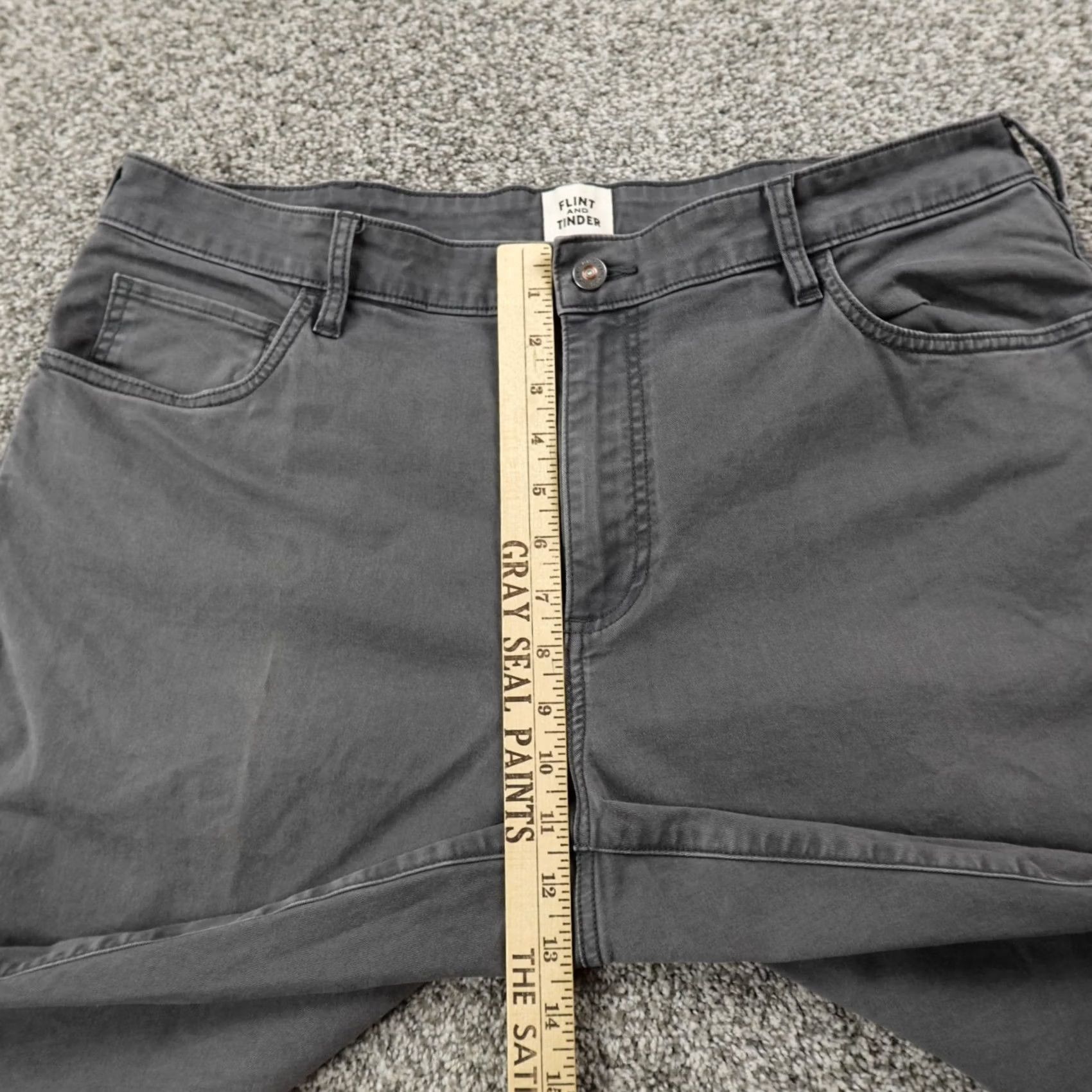 Flint And Tinder Flint And Tinder Pants Mens 38X34 Gray 5-Pocket Jean Straight Huckberry Pants Size US 38 / EU 54 - 4 Thumbnail