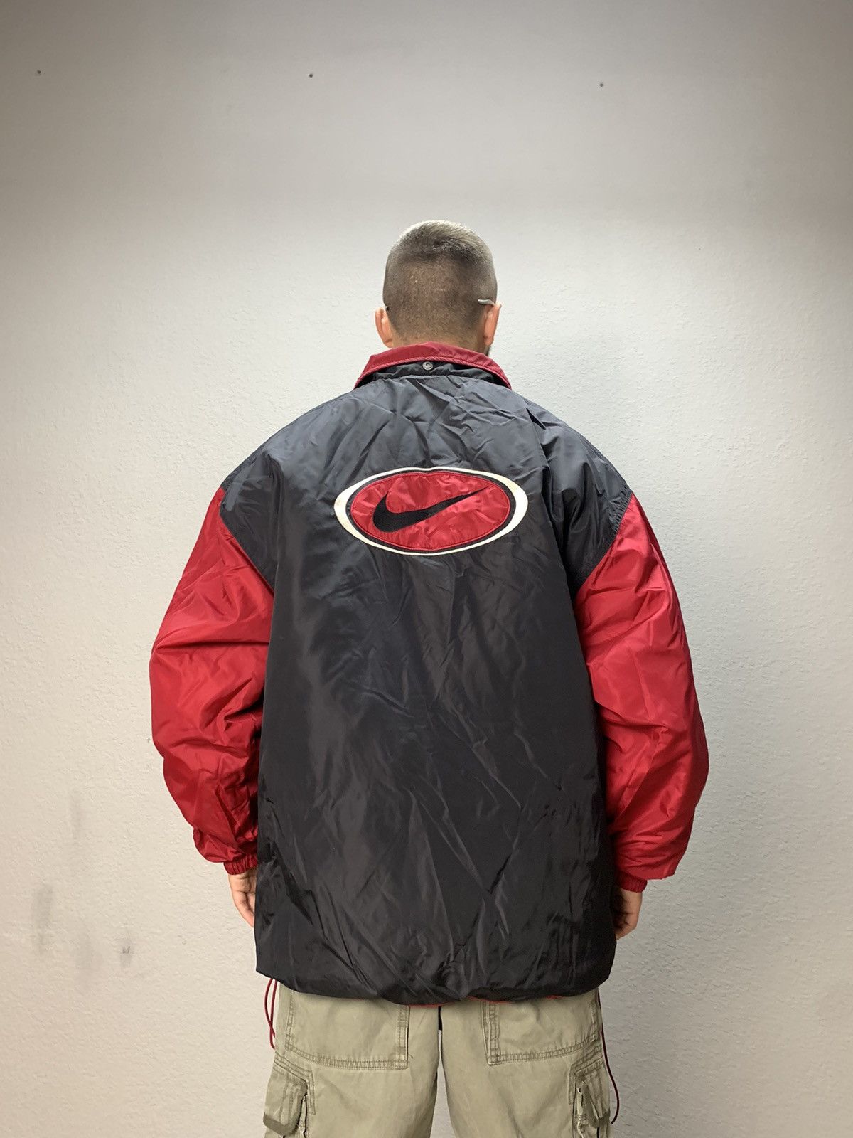 Nike × Vintage Vintage Y2K Nike Down Jacket Puffer 90s Swoosh Black Nike Size US XL / EU 56 / 4 - 3 Thumbnail