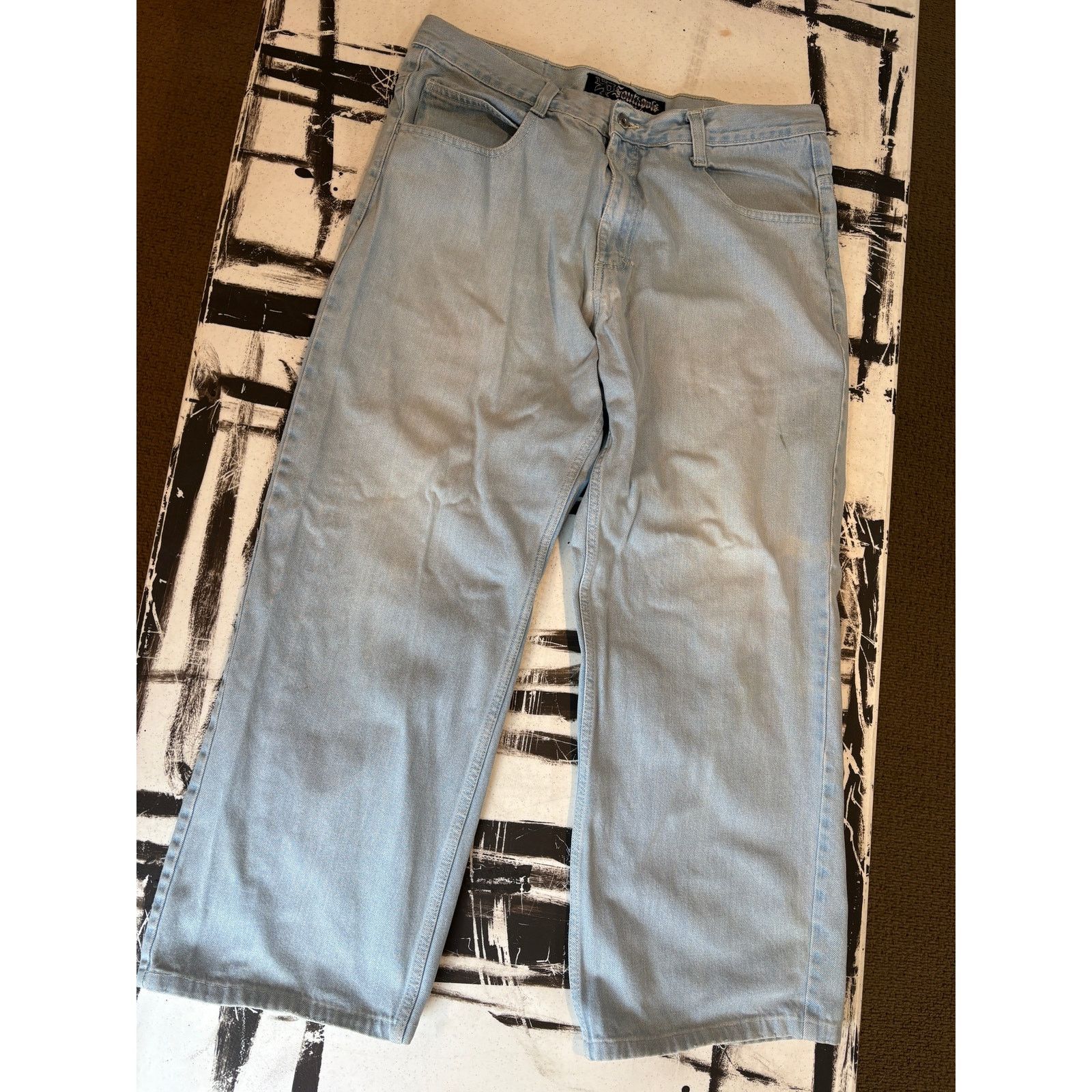 Southpole × Vintage Southpole Baggy Denim Jeans Y2K Mens 38x28 Wide Leg Skater Size US 38 / EU 54 - 8 Thumbnail