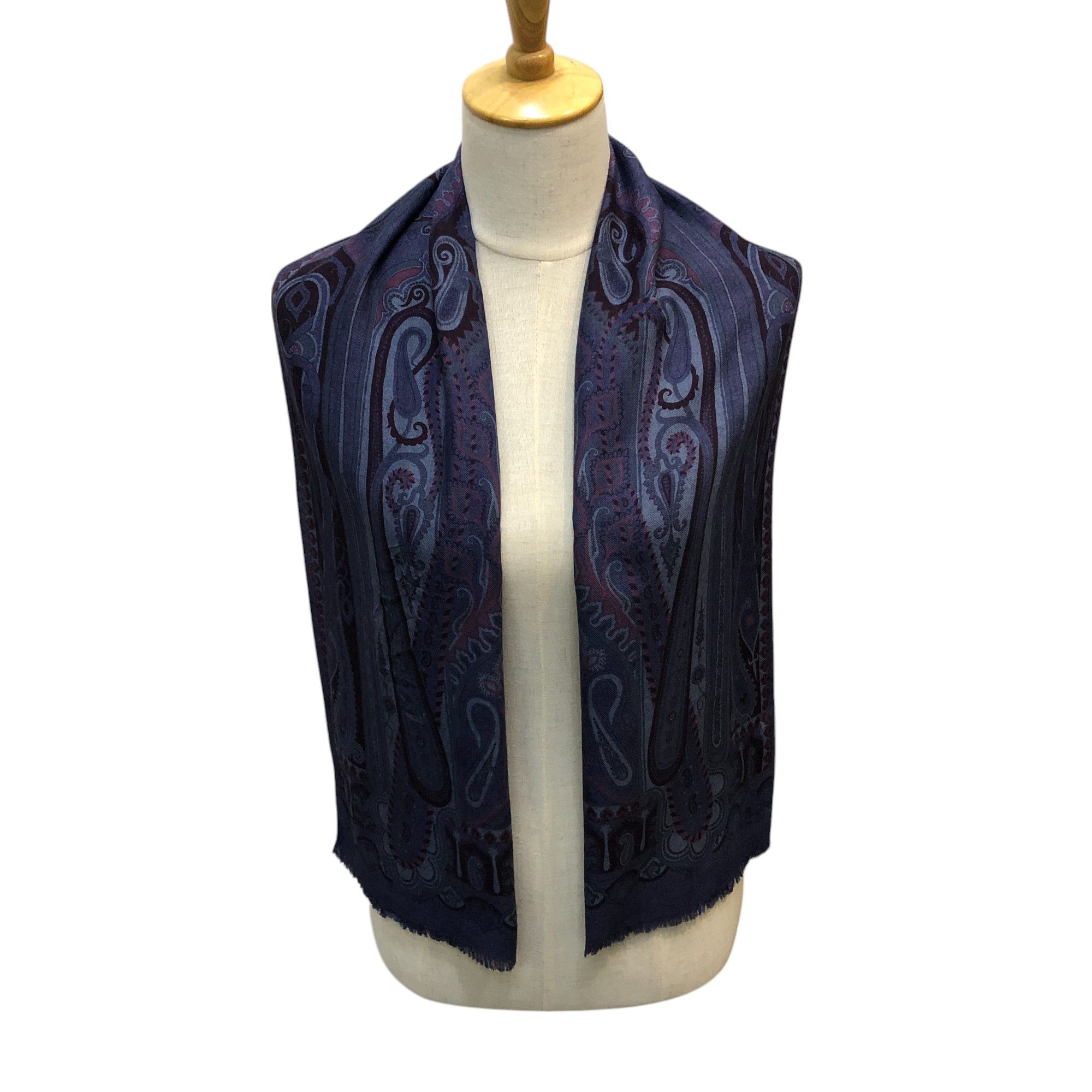 Etro Etro Paisley Silk/Wool Stole Scarf Muffler Neckwear V2949 Size ONE SIZE - 1 Thumbnail