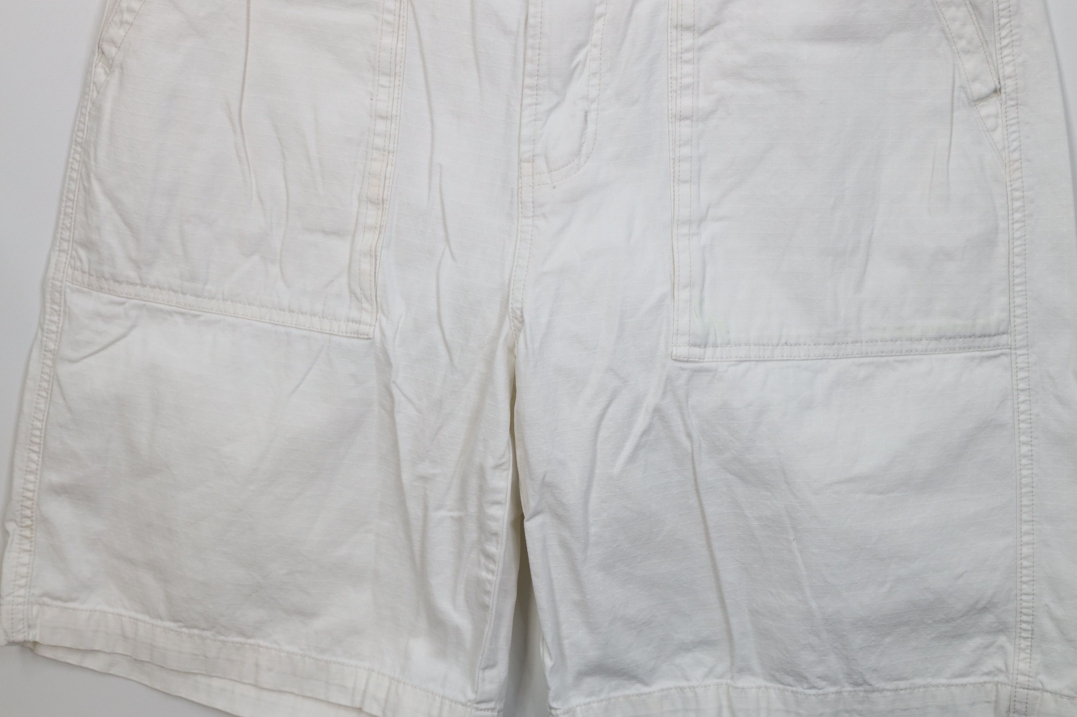 Vintage Vintage 90s Y2K Streetwear Utility Shorts White Cotton Size US 34 / EU 50 - 4 Thumbnail