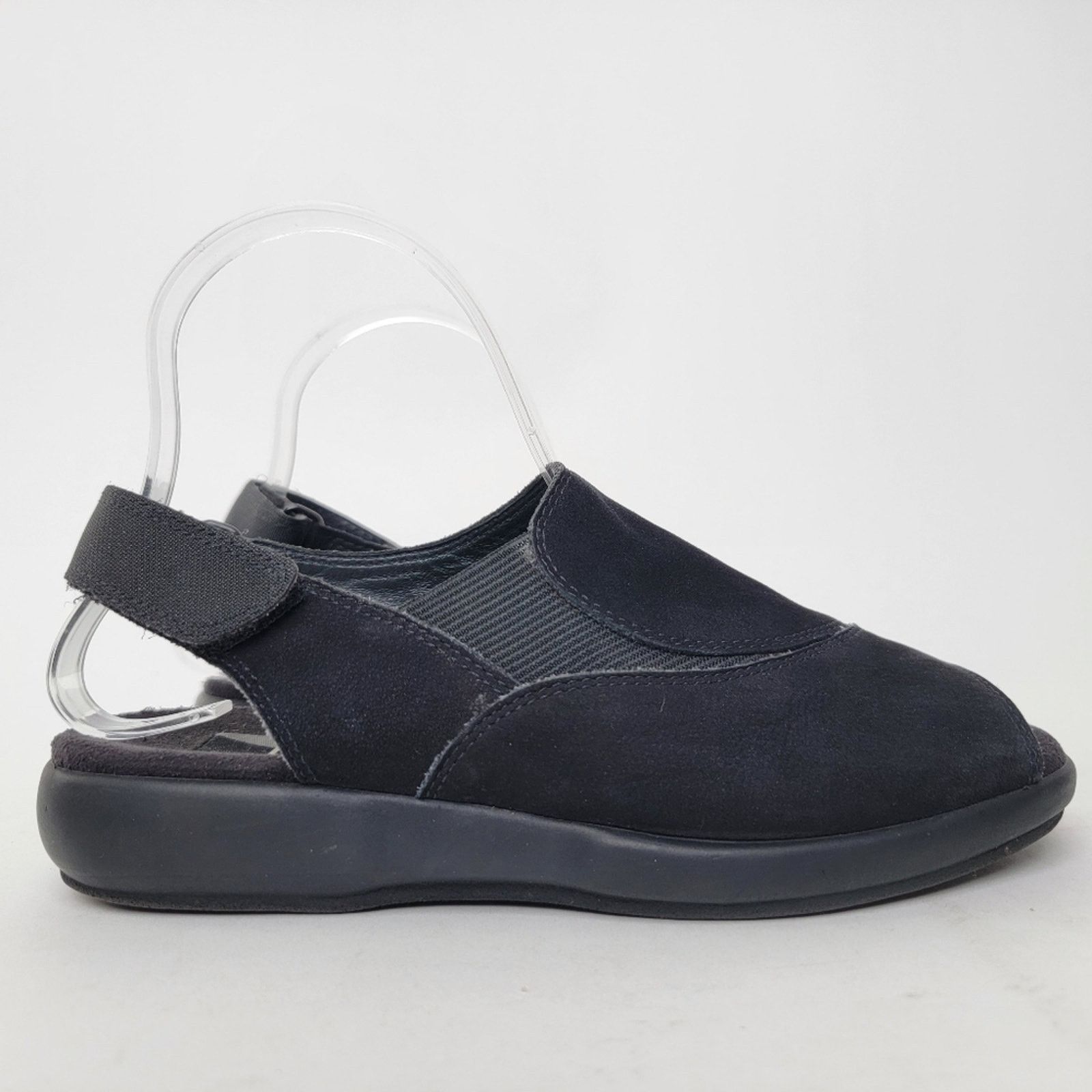 Ecco Ecco Black Suede Peep Toe Sandals - 6 Size US 6 / IT 36 - 1 Thumbnail