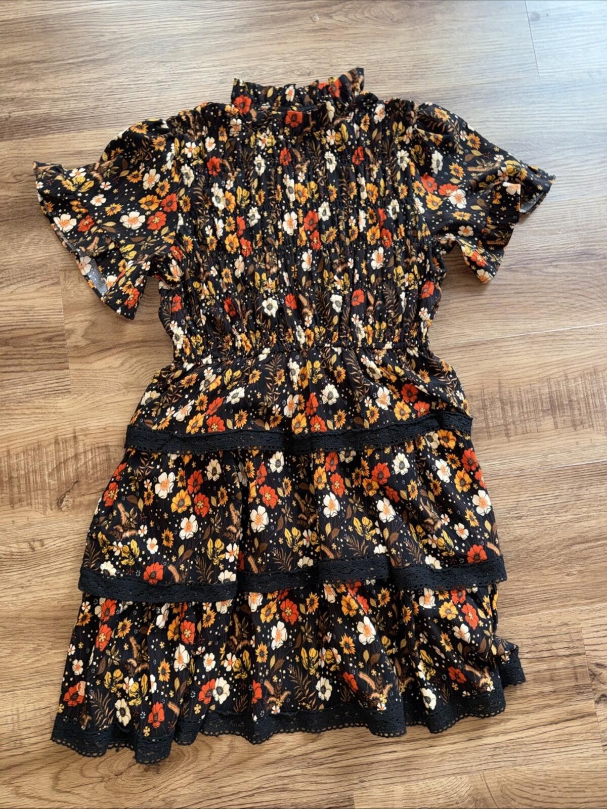 Flower Mountain Simply Southern Tiered Lace Floral Ruffle Dress Size Small Size S / US 4 / IT 40 - 2 Thumbnail