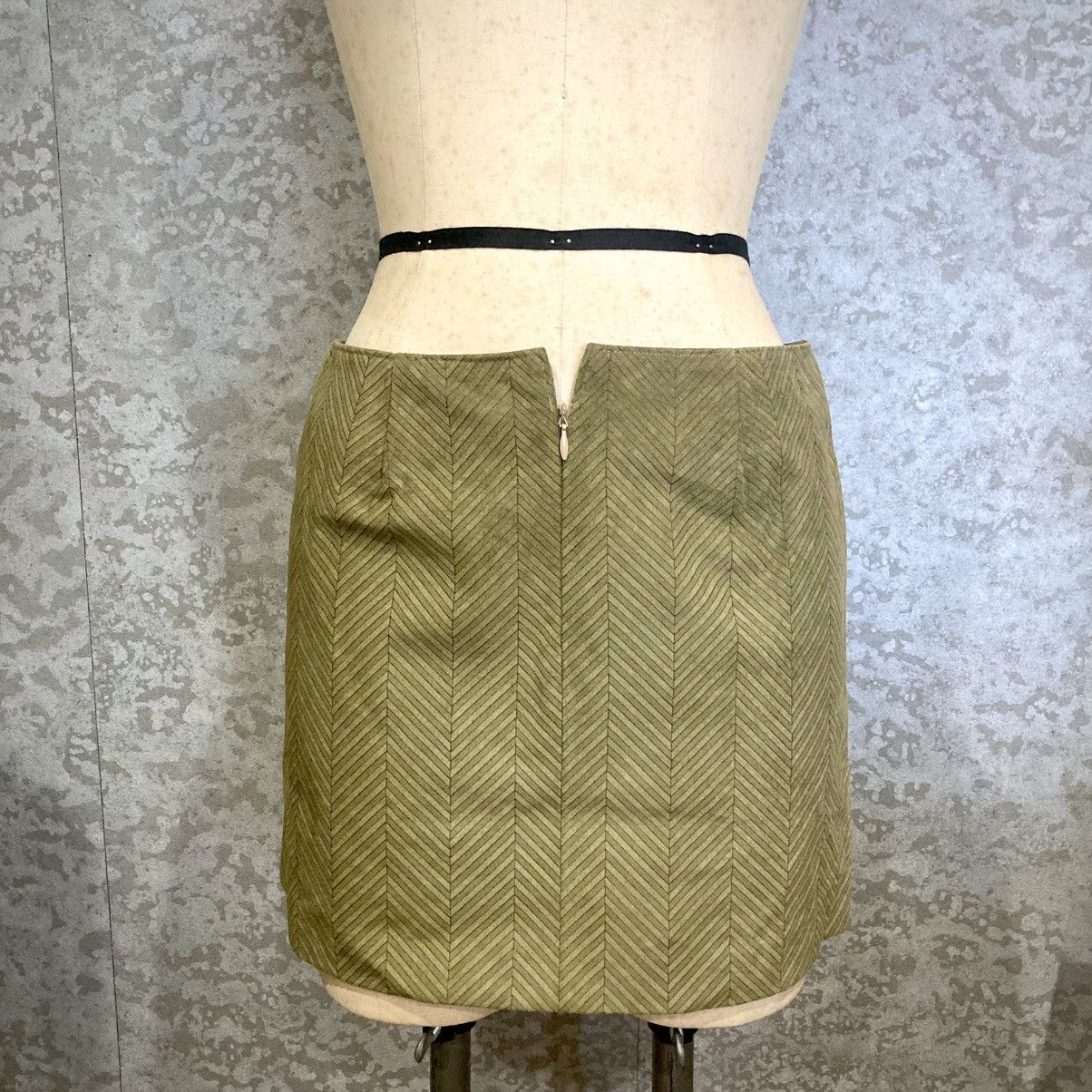 Japanese Brand 2000s Runway Pig Suede Mini Skirt Y2K Archive Leather Size 26" / US 2 / IT 38 - 2 Thumbnail