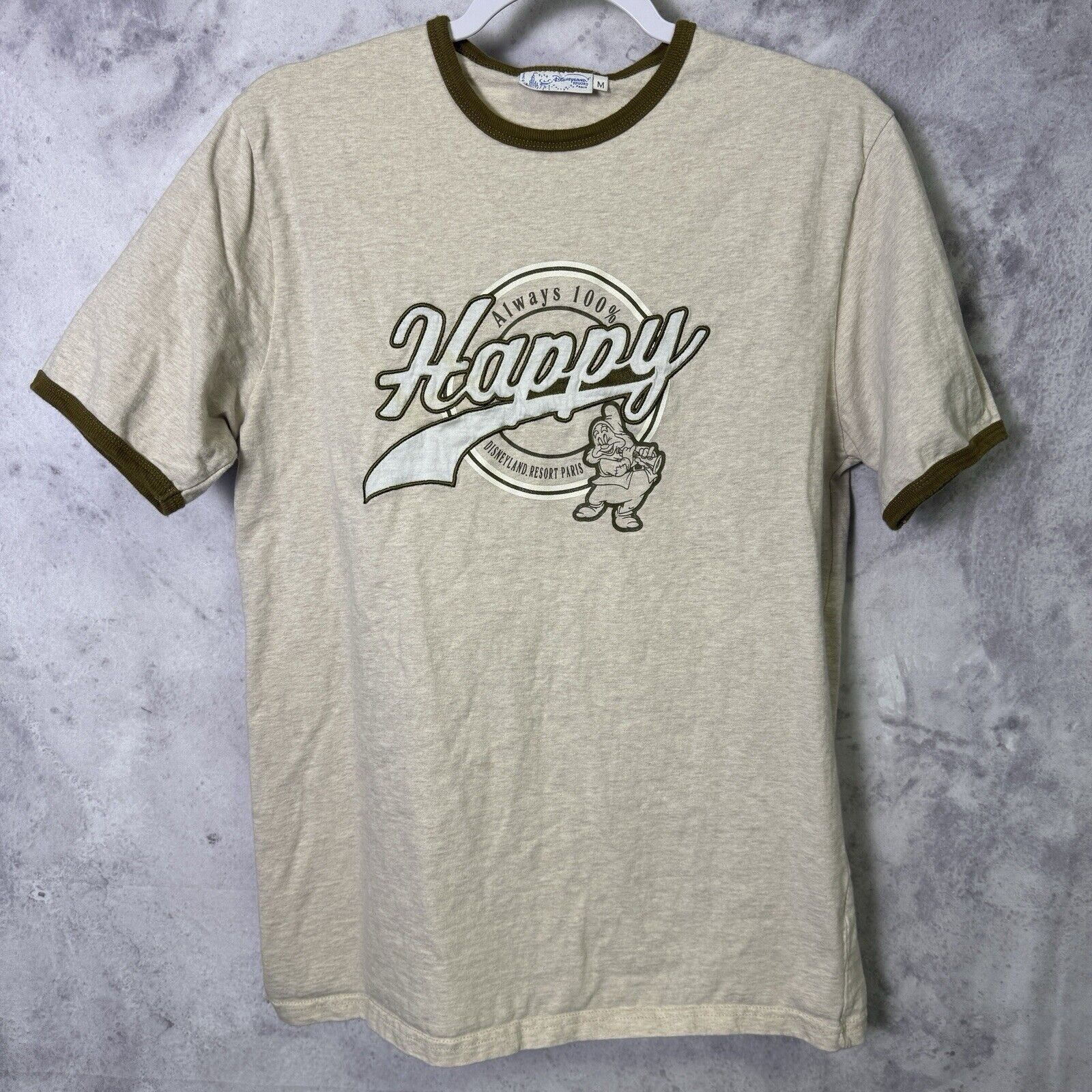Disney Vintage Disney Happy Snow White T Shirt Mens M Tan Embroider Size US M / EU 48-50 / 2 - 2 Thumbnail