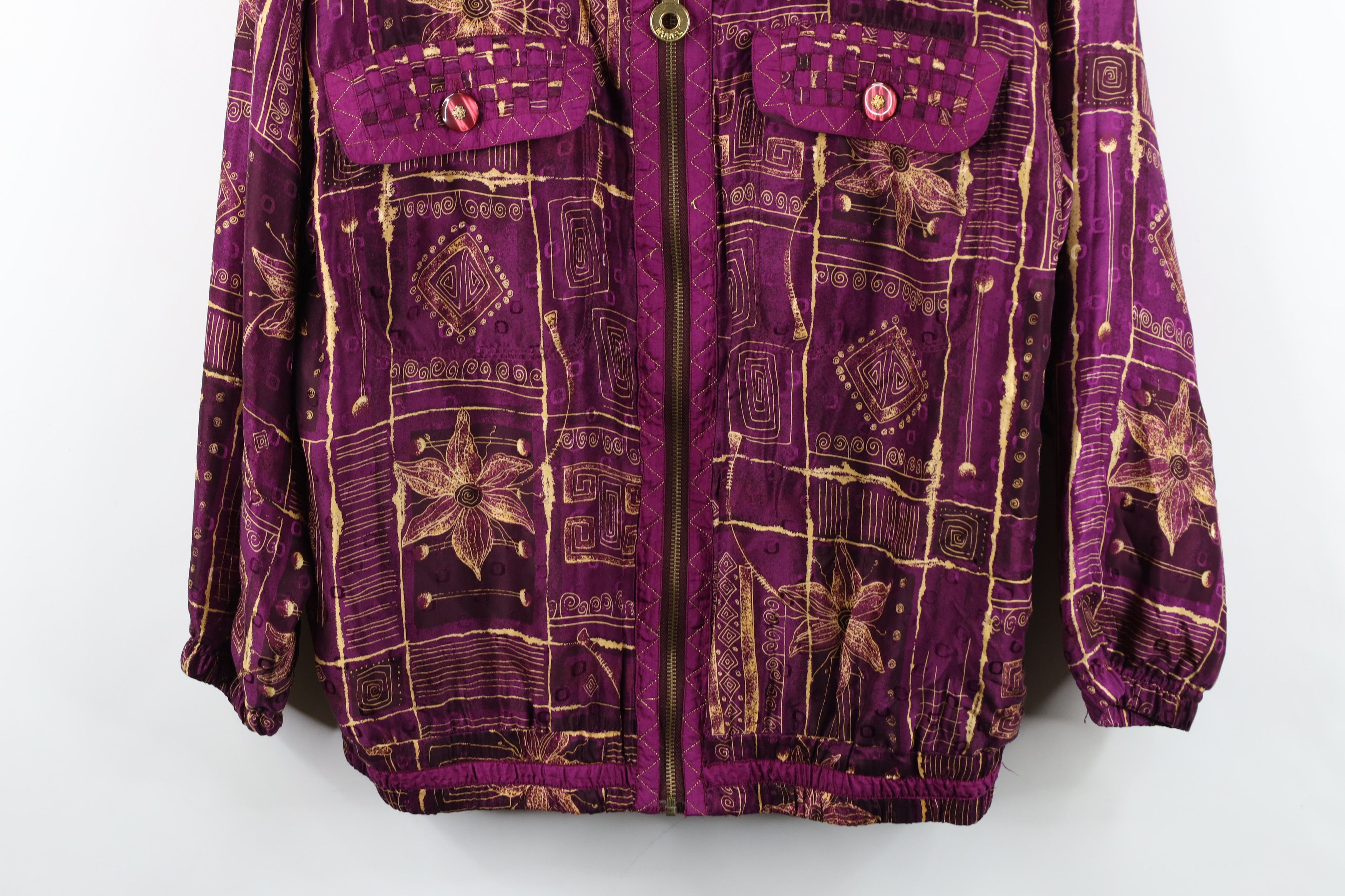 Vintage Vintage 90s Streetwear Flower Silk Full Zip Bomber Jacket Size M / US 6-8 / IT 42-44 - 3 Thumbnail