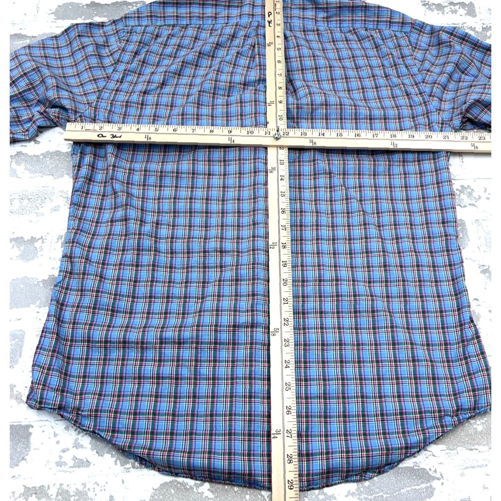 Ralph Lauren Ralph Lauren Shirt Men Large Blue Green Button Up Slim Fit Oxford Plaid Cotton Size US L / EU 52-54 / 3 - 6 Thumbnail