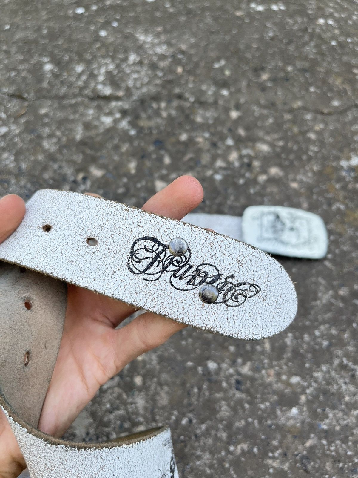 Other Vintage y2k Skull Belt Leather Metal Size ONE SIZE - 4 Thumbnail
