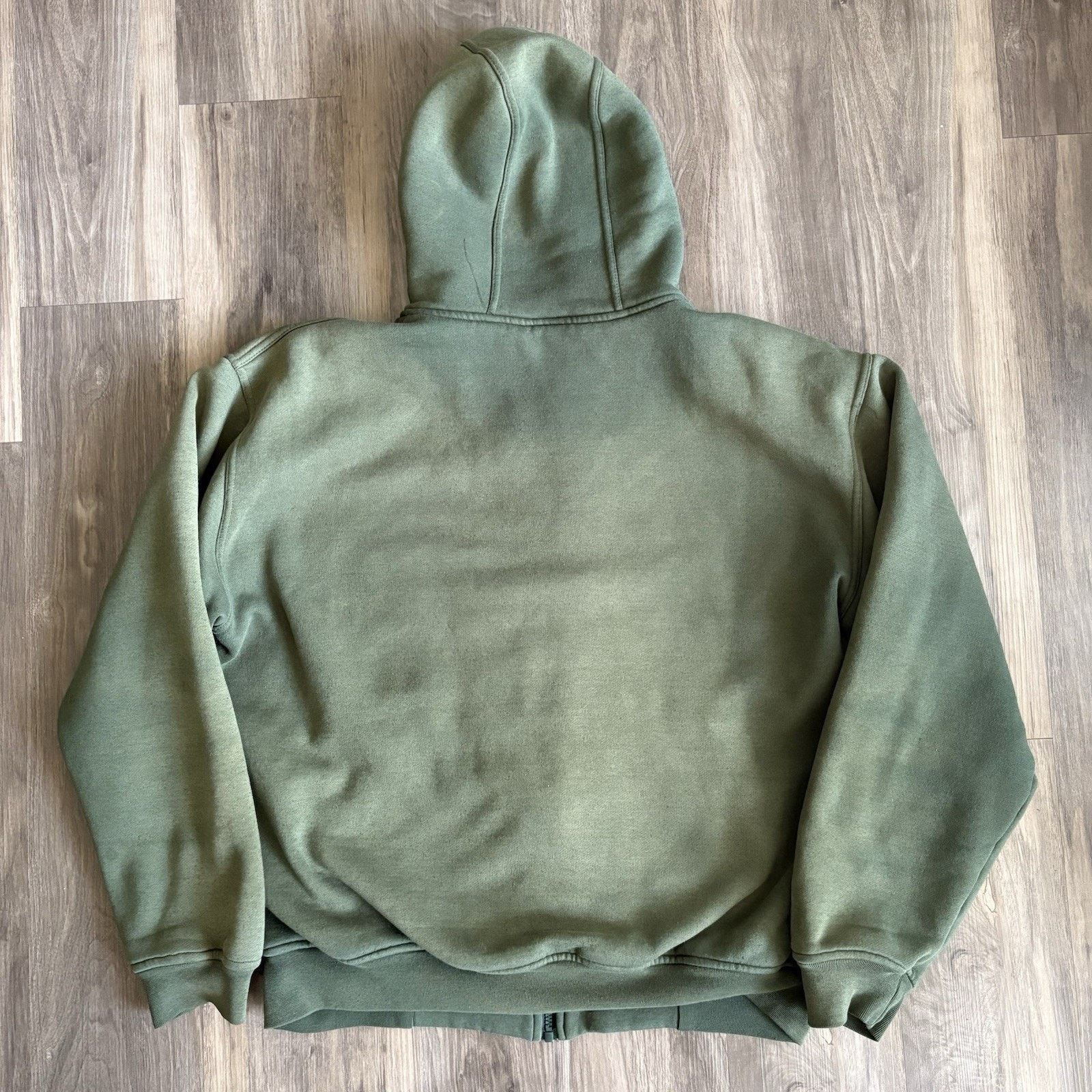 Vintage Vintage Faded Green Waffle Lined Hoodie Size L Distressed Size US L / EU 52-54 / 3 - 8 Thumbnail