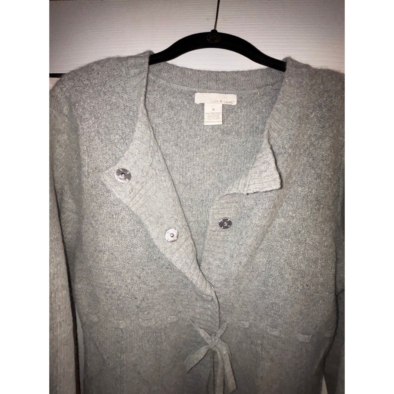 & Other Stories Vintage Lucy & Laurel Gray 100% Lambswool Cardigan Sweater Size M / US 6-8 / IT 42-44 - 4 Thumbnail