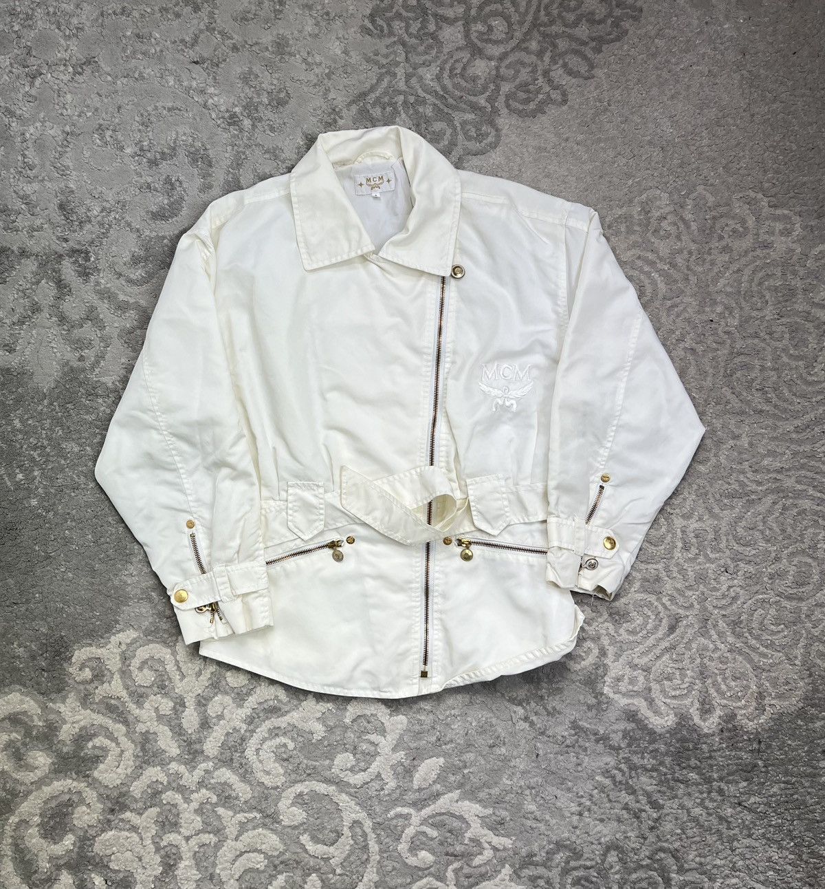 MCM MCM Vintage 90's White Jacket with Logo Buttons for Women Size S / US 4 / IT 40 - 1 Thumbnail