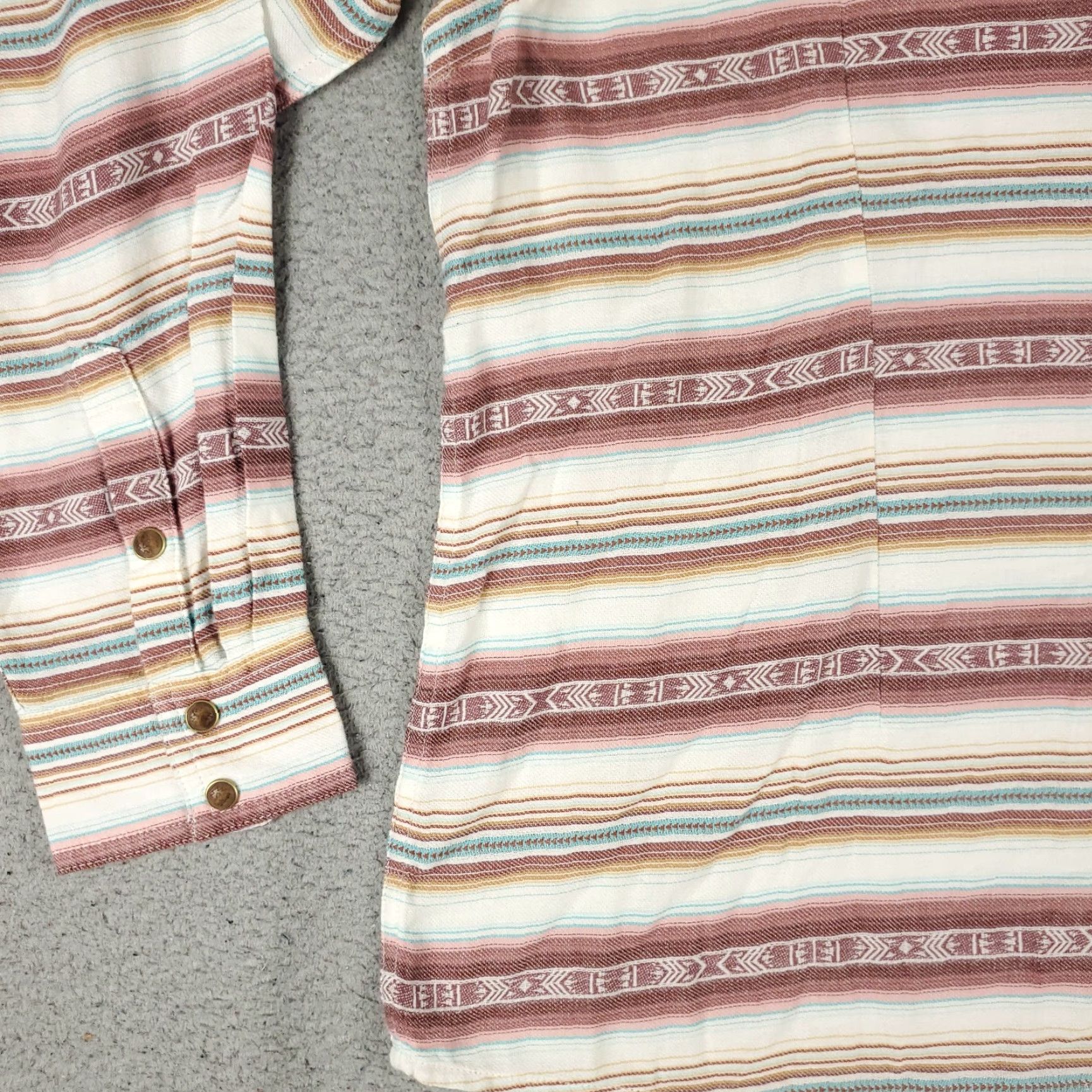 Ariat VINTAGE Ariat Womens Shirt 2XL Long Sleeve Red Striped Western Snap Button-Up Casual Fall Winter Womens Size XXL / US 16-18 / IT 52-54 - 3 Thumbnail