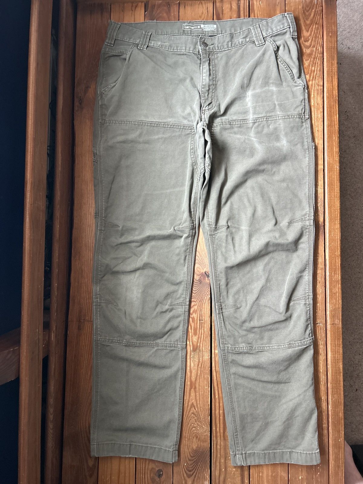 Carhartt × Vintage Vintage Carhartt Green Double Knee Pants Size US 36 / EU 52 - 1 Thumbnail
