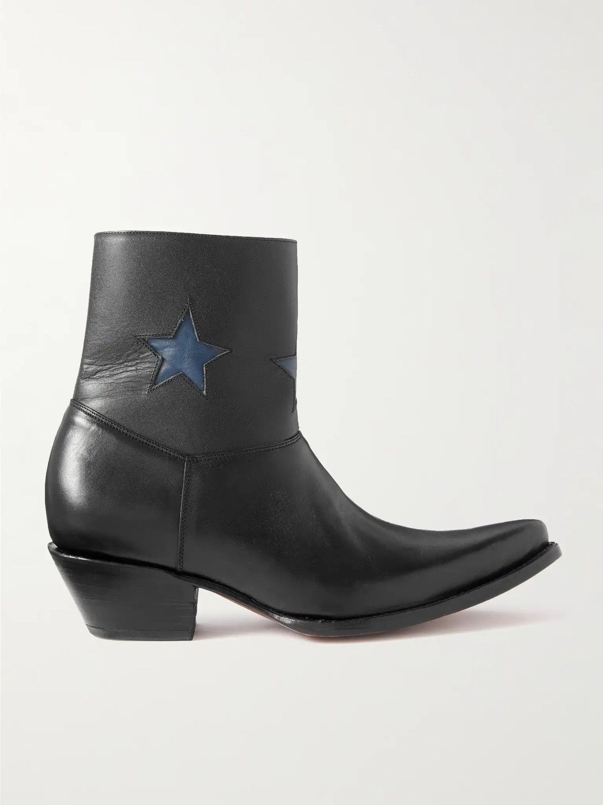 Pre-owned Enfants Riches Deprimes $3.3k Valueleather Western Star Boots In Black