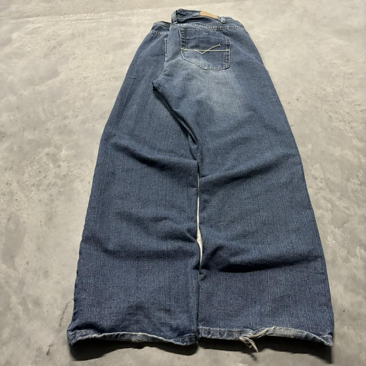 Japanese Brand × Vintage Crazy Vintage Y2K/2000s Baggy Grunge Dark Wash Skater Denim Jeans! Size US 40 / EU 56 - 4 Thumbnail