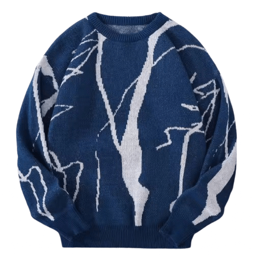 Japanese Brand Abstract Crack Graffiti Sweater Jacquard Knit Sweatshirt Size US L / EU 52-54 / 3 - 1 Thumbnail