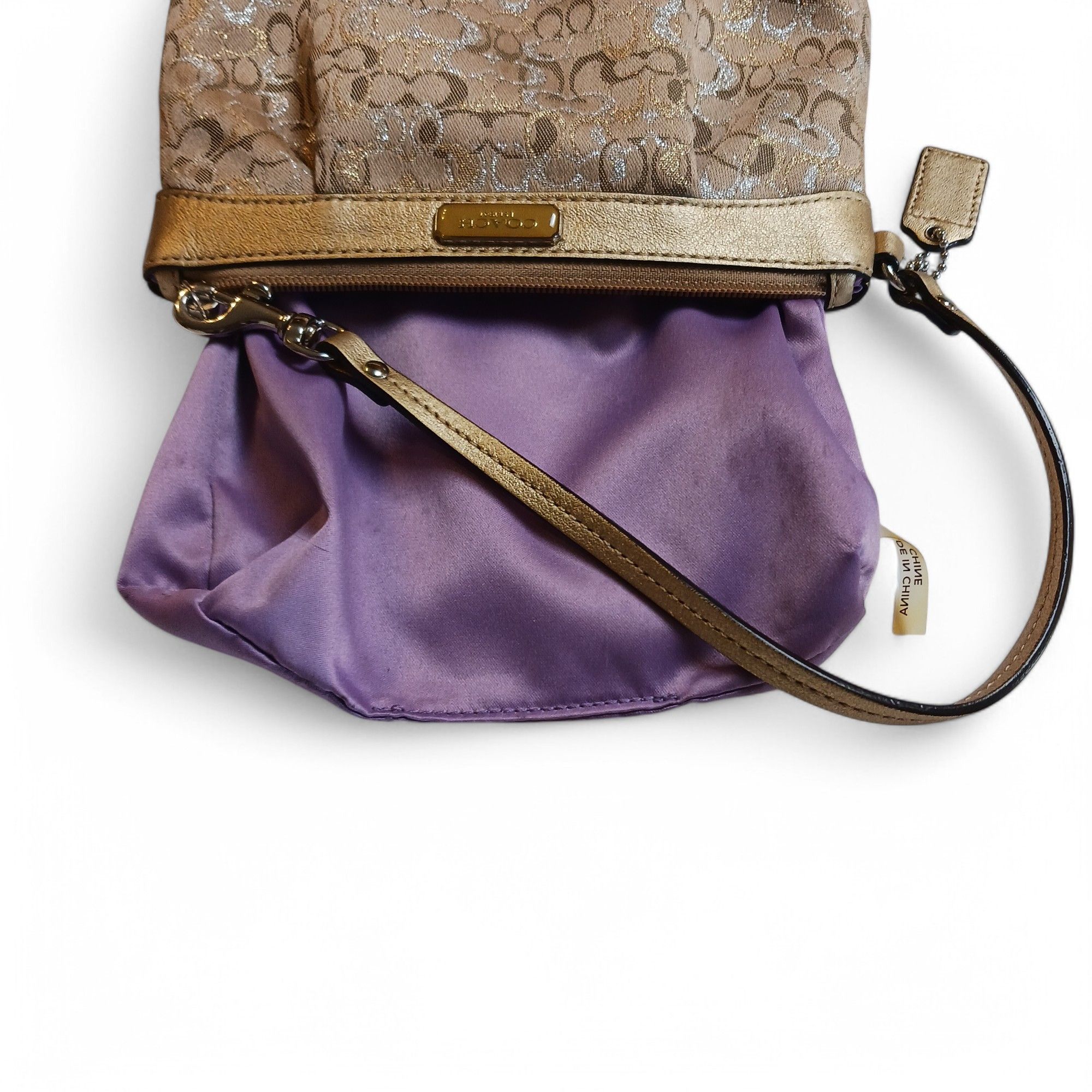 Coach Coach Monogram Wristlet Beige Jacquard with Gold & Silve Size ONE SIZE - 8 Thumbnail