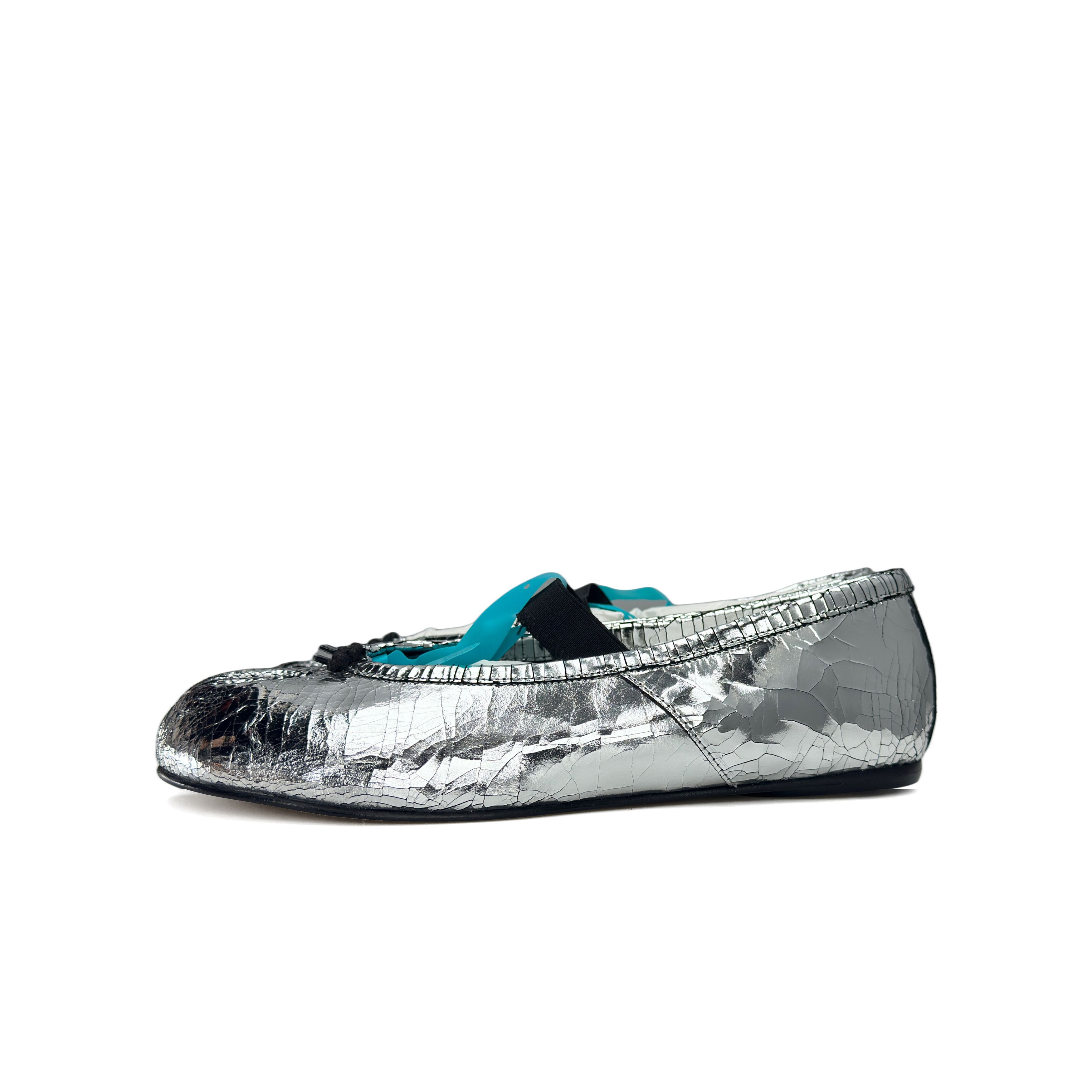 Maison Margiela Maison Margiela Silver Cracked Tabi Ballet Flats Size 39 Size US 9 / IT 39 - 1 Thumbnail