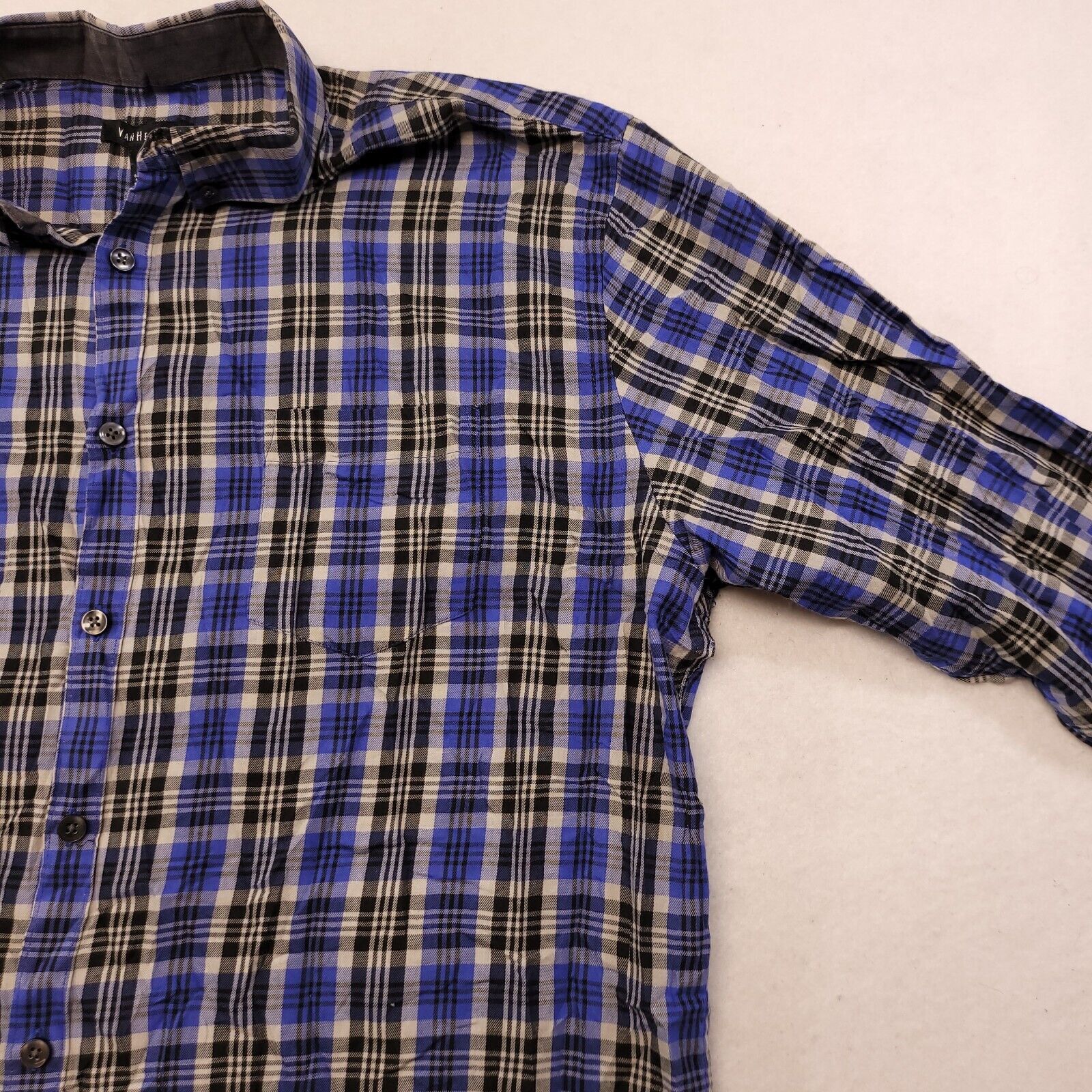 Van Heusen Van Heusen Tartan Flannel Shirt Mens Size Large L Blue Black Size US L / EU 52-54 / 3 - 5 Thumbnail