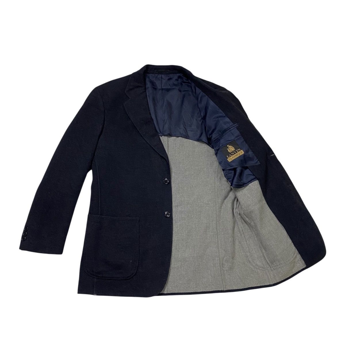 Lanvin Vintage Lanvin Classique black Wool Blazer Coats Jacket Size US L / EU 52-54 / 3 - 3 Thumbnail