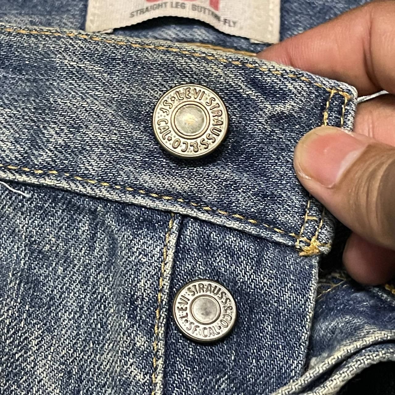 Levi's Vintage Levis 501 Distressed Denim Straight Leg Button Fly Size US 34 / EU 50 - 12 Thumbnail