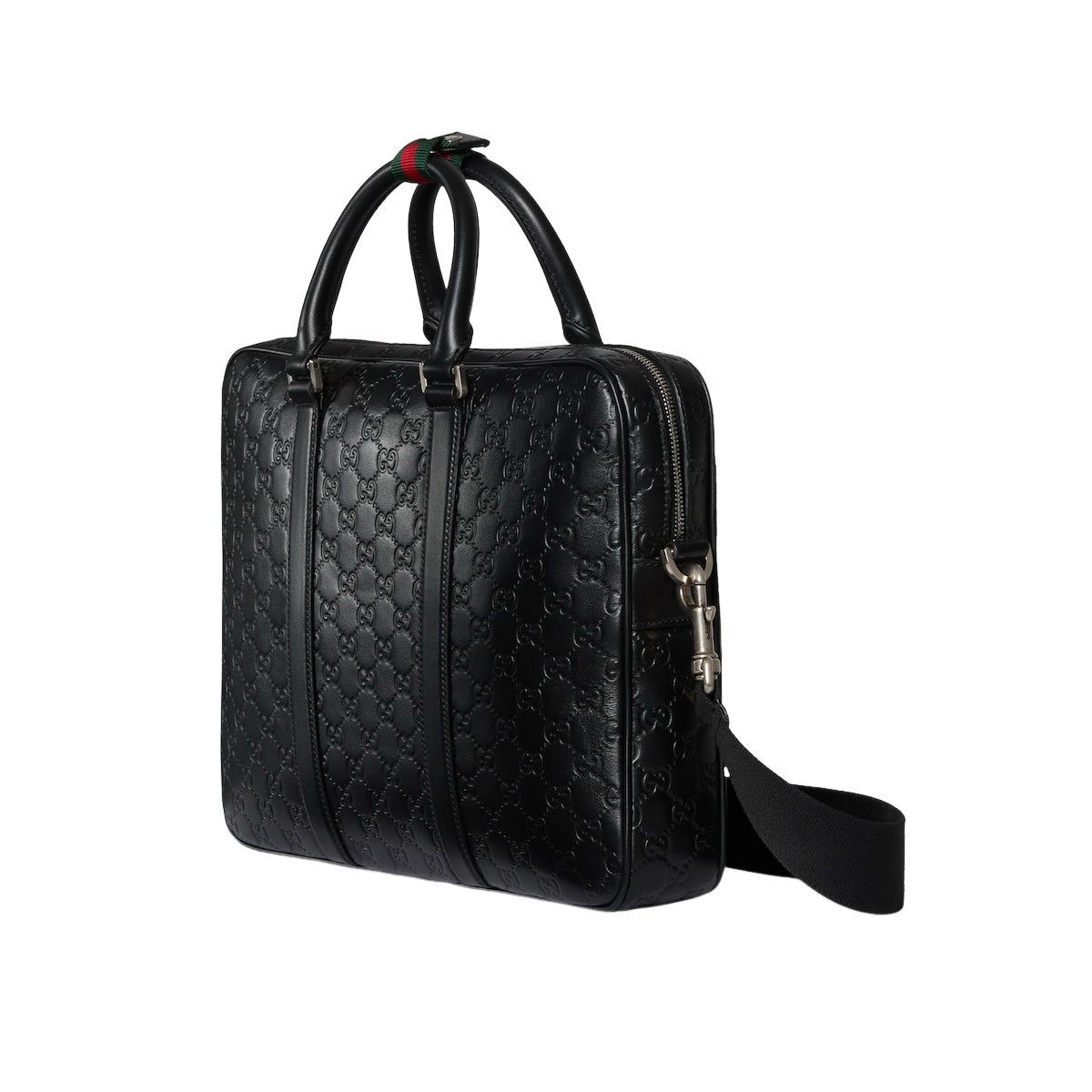 Gucci GUCCI $2980 GG Emblem Large Black Briefcase New & Authentic Size ONE SIZE - 2 Thumbnail