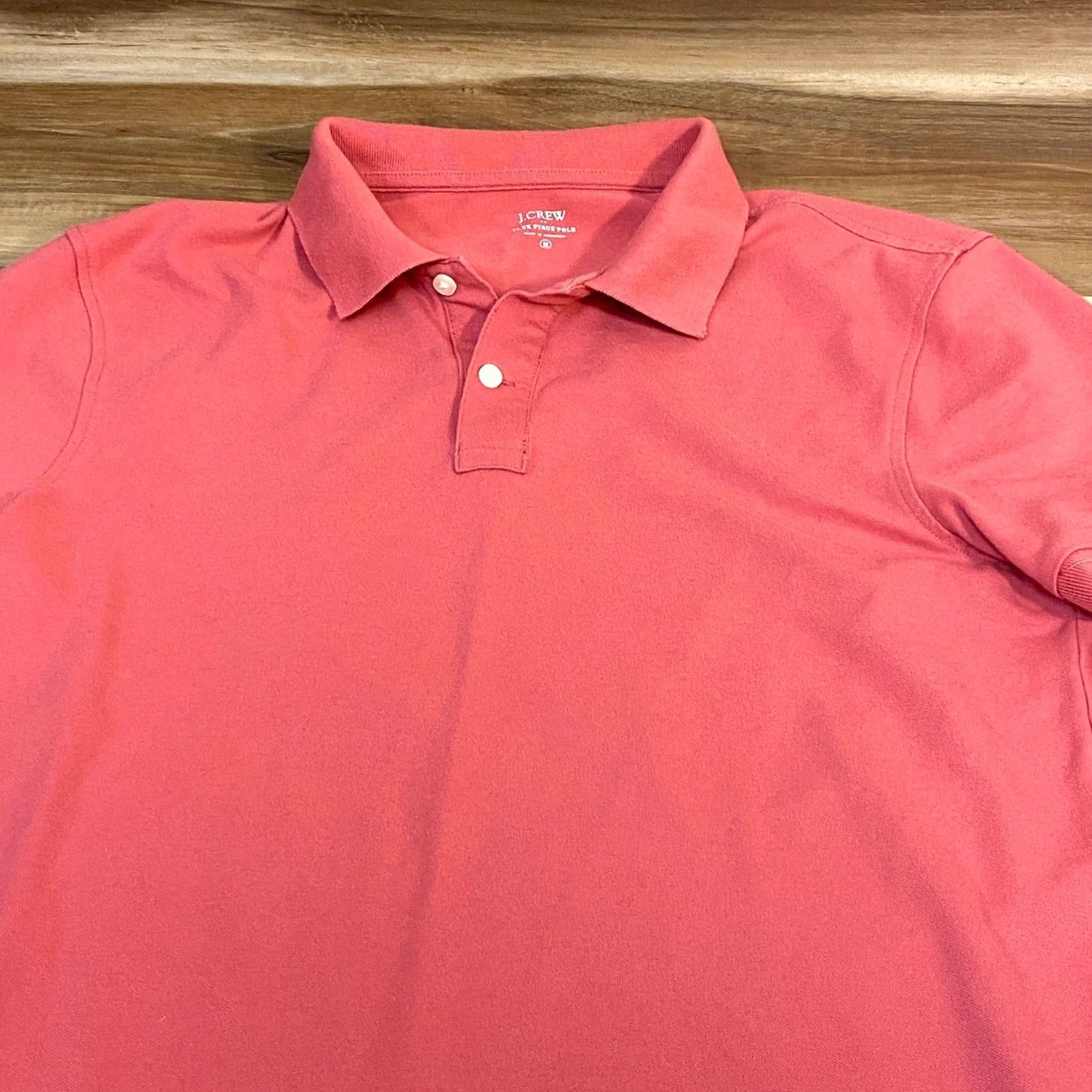 J.Crew J.Crew Polo Shirt Mens Pink Coral Short Sleeve Cotton Blend Flex Pique Shirt M Regular Chest 41 in Button Collar Knit Classic Size US M / EU 48-50 / 2 - 3 Thumbnail