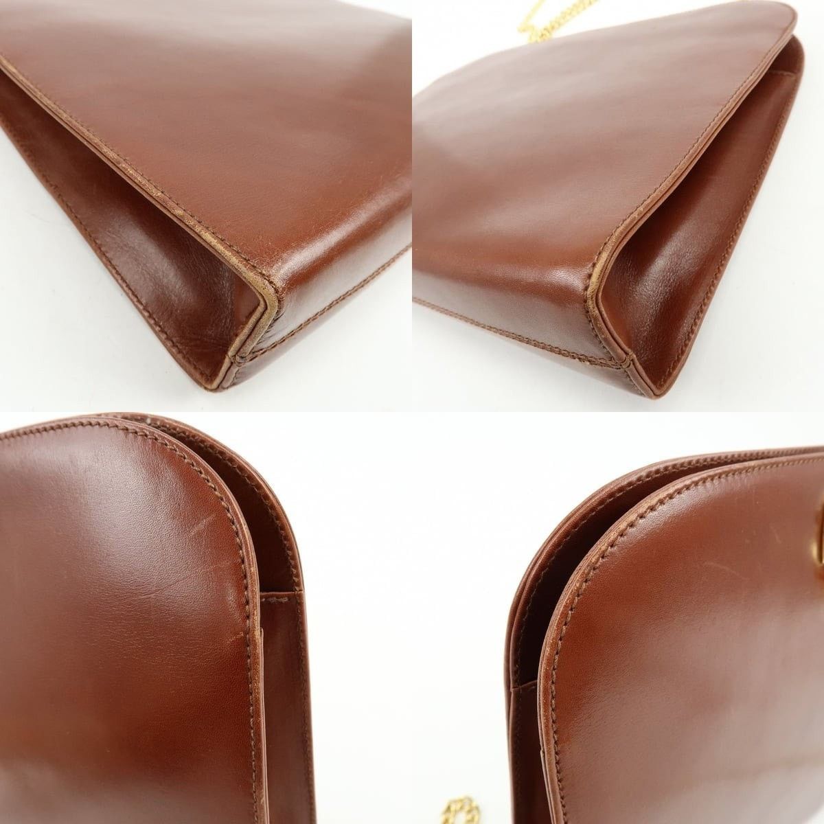 Salvatore Ferragamo Ferragamo Gancini Calfskin Leather Shoulder Bag Brown Size ONE SIZE - 5 Thumbnail