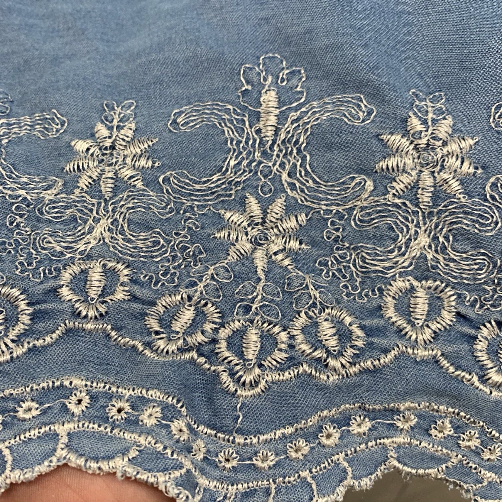 Vintage Jessica London Tank Top Women Size 22 Blue Denim Embroidered Asymmetrical Hem Casual Bohemian Size 3XL / US 20-22 - 7 Thumbnail