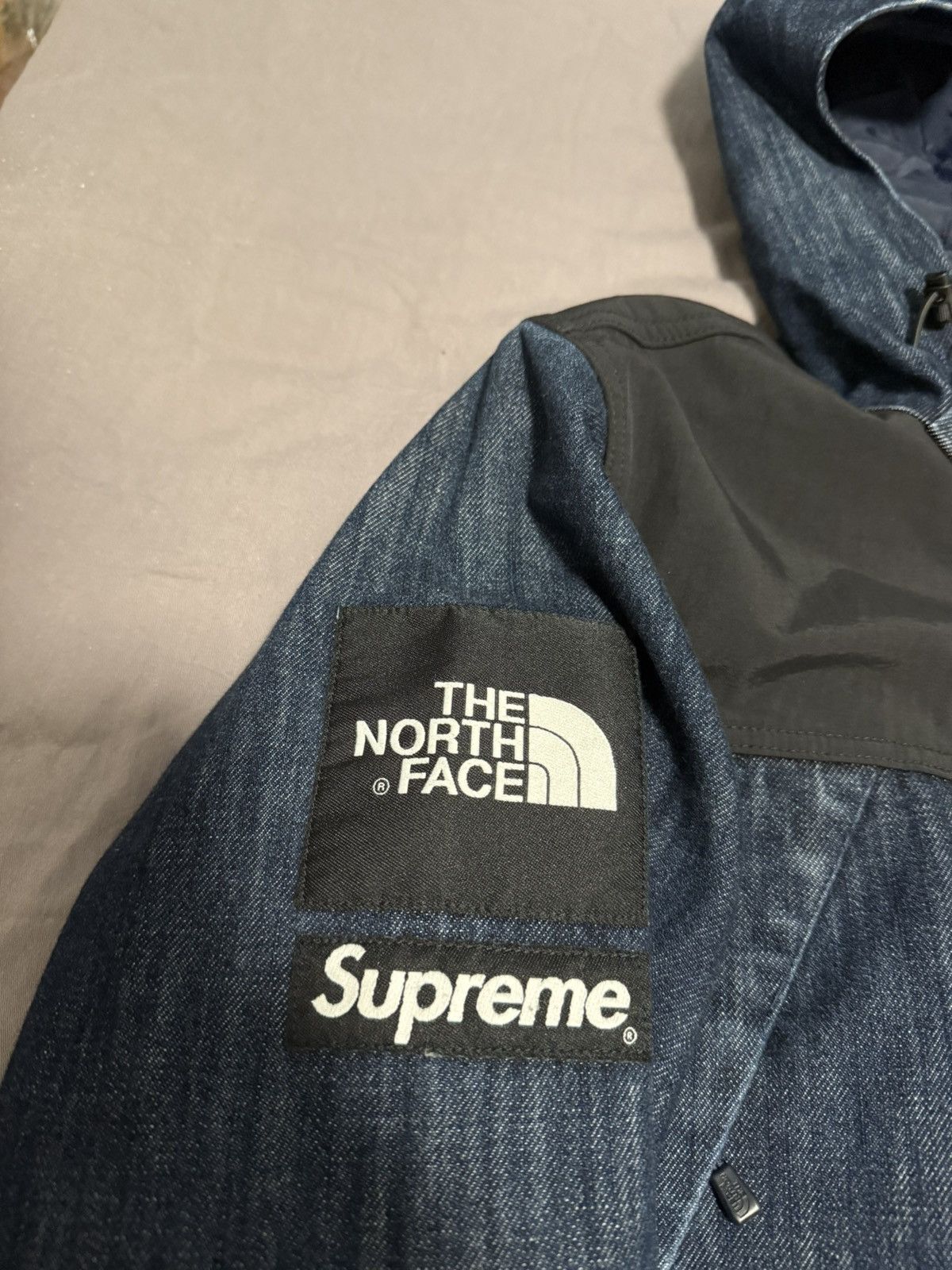 Supreme tnf north face denim shot jacket parka
