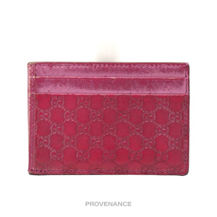 Gucci 🔴 Gucci Card Holder Wallet Pink MicroGuccissima Leather Grailed