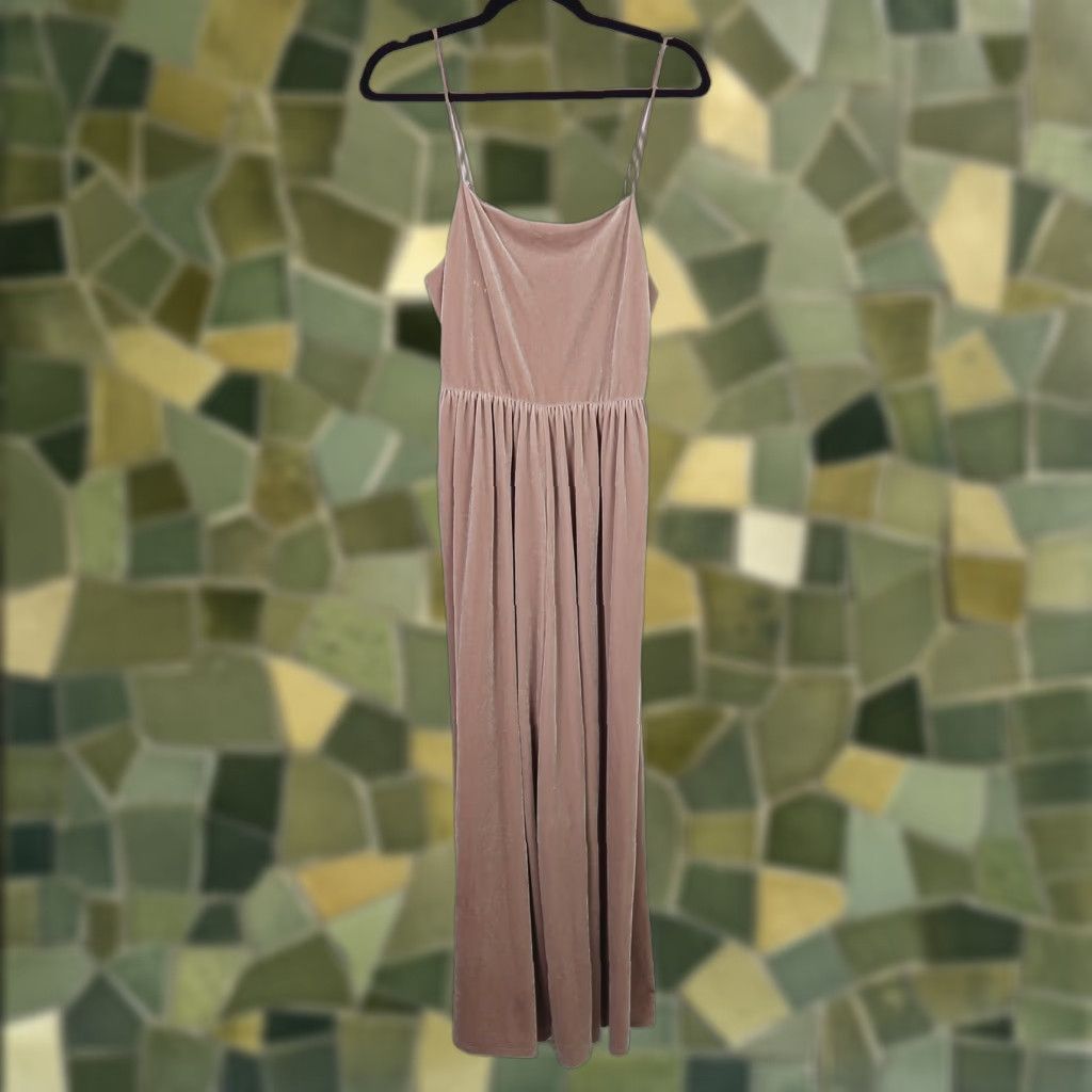 Urban Outfitters VINTAGE Urban Outfitters taupe brown velvet wide leg jumpsuit M Size 32" / US 10 / IT 46 - 1 Thumbnail