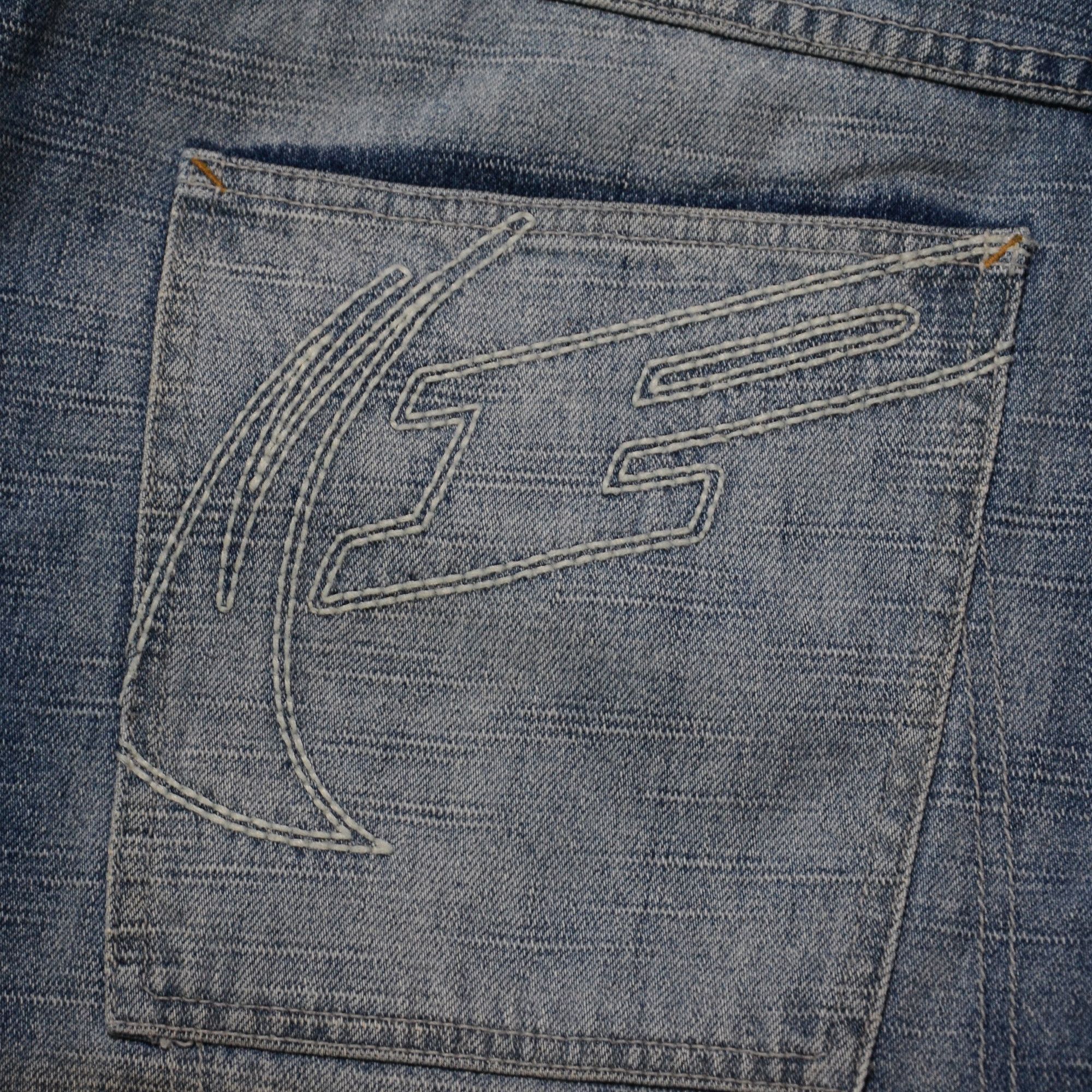 Phat Farm [Folding Color Defects] PF Denim Shorts 90s Streetwear Size US 36 / EU 52 - 6 Thumbnail