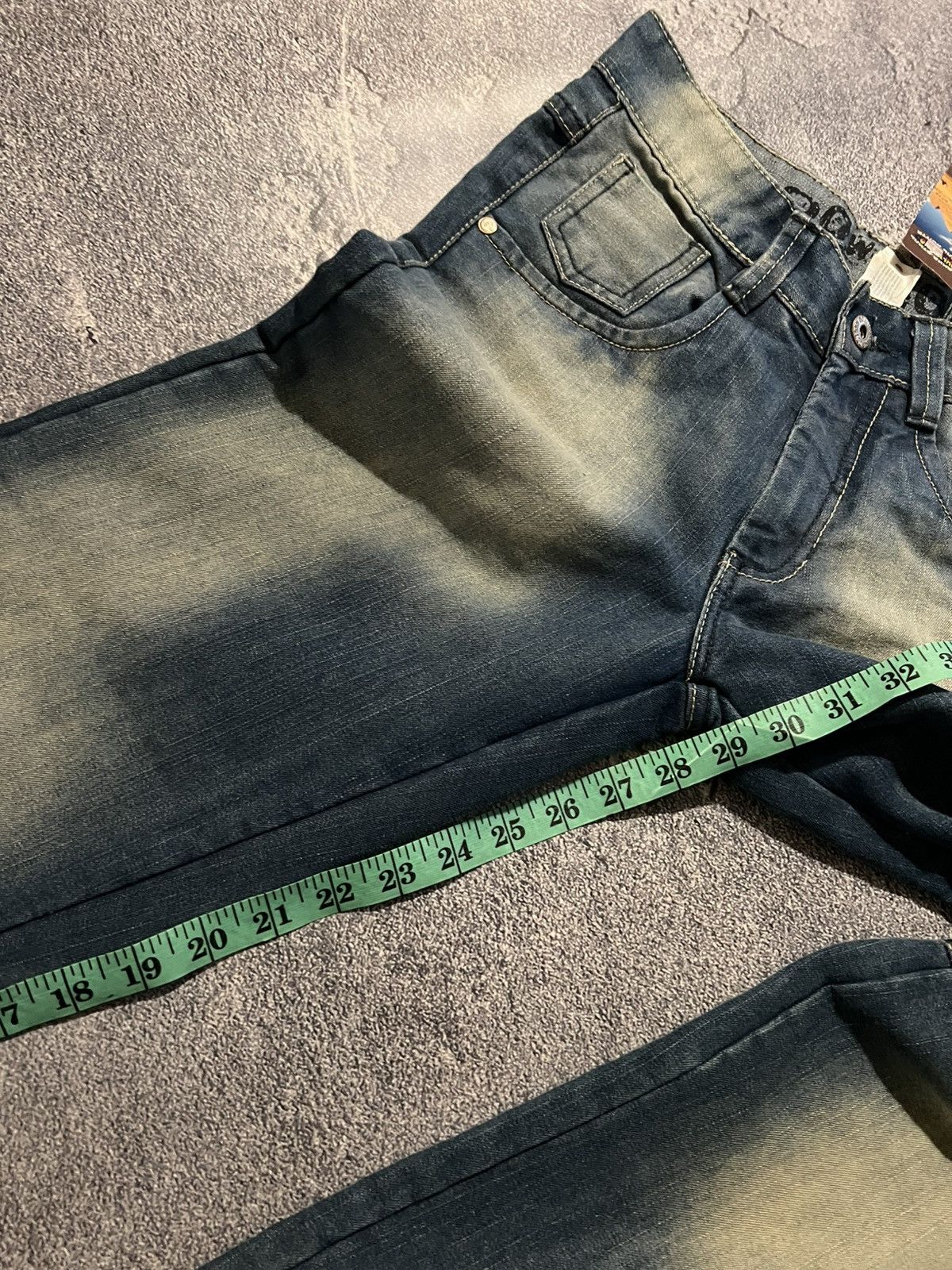 Japanese Brand Flared Destroyed Darkwear Jeans / Japanese Grunge Archive 90 Size US 30 / EU 46 - 9 Thumbnail