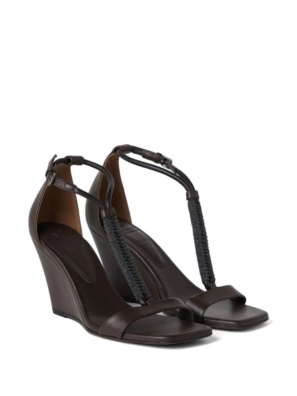 Brunello Cucinelli o1w1db10825 Pair Of Sandals With Heels in Dark Brown Size US 8 / IT 38 - 1 Thumbnail