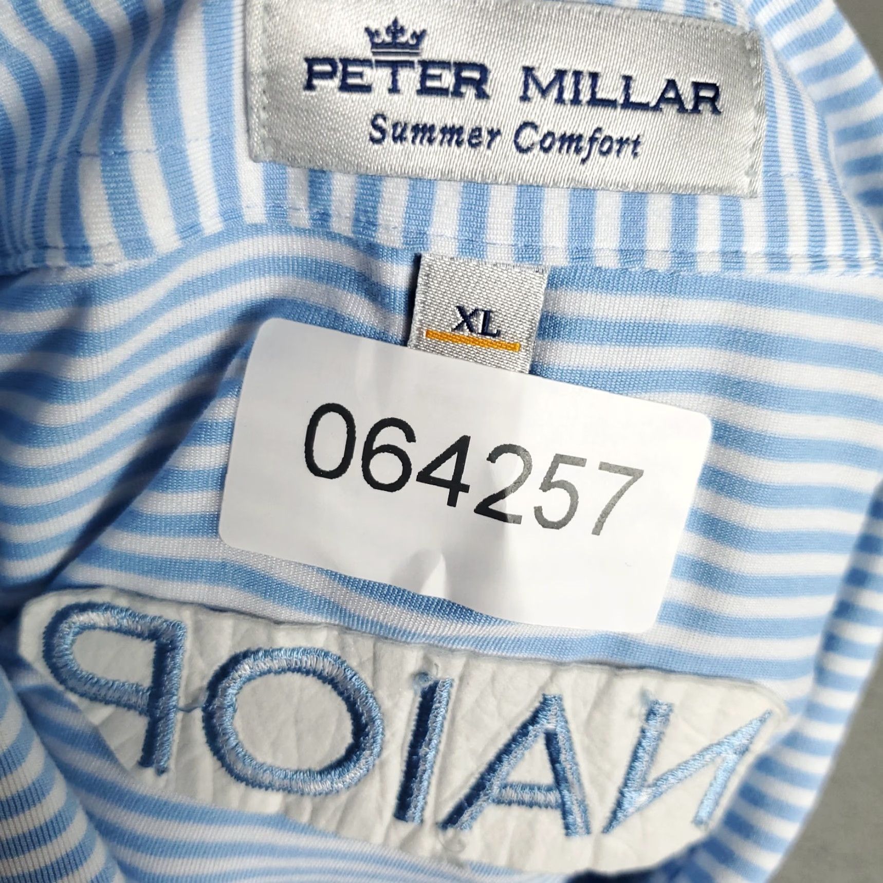 Peter Millar Peter Millar Polo Shirt Mens XL Blue Striped Summer Comfort Golf Short Sleeve Size US XL / EU 56 / 4 - 8 Thumbnail