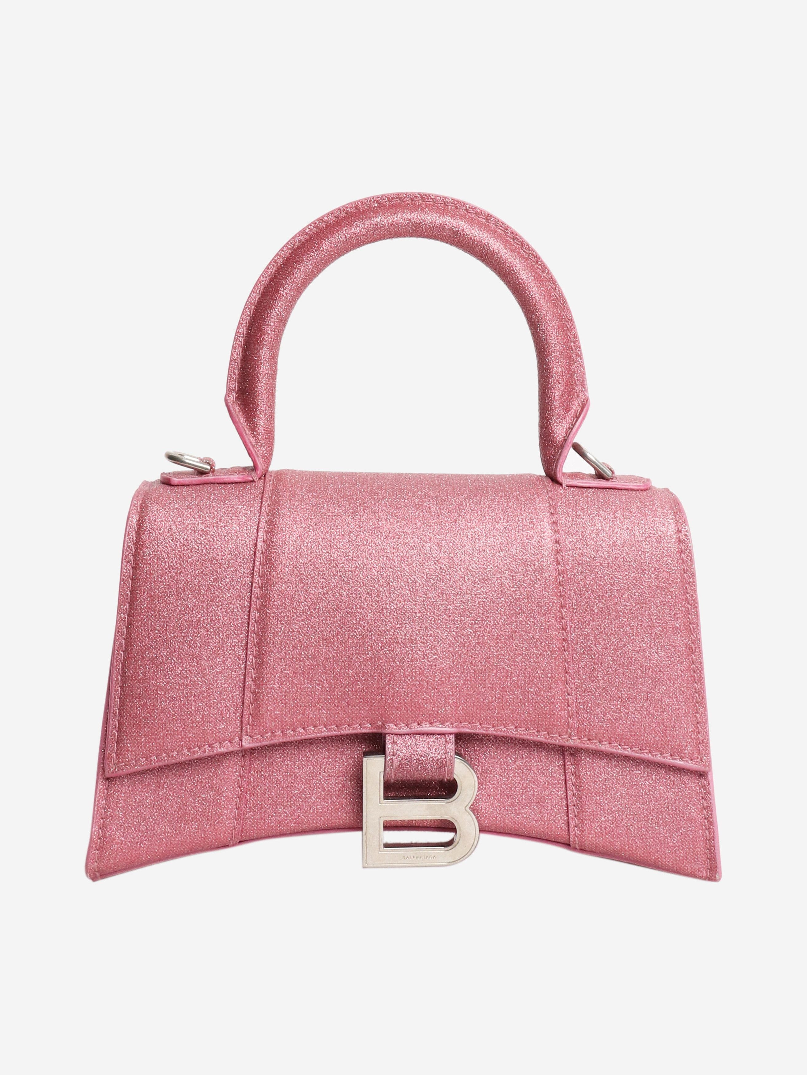 Balenciaga Pink glitter Hourglass XS handbag Size ONE SIZE - 1 Thumbnail