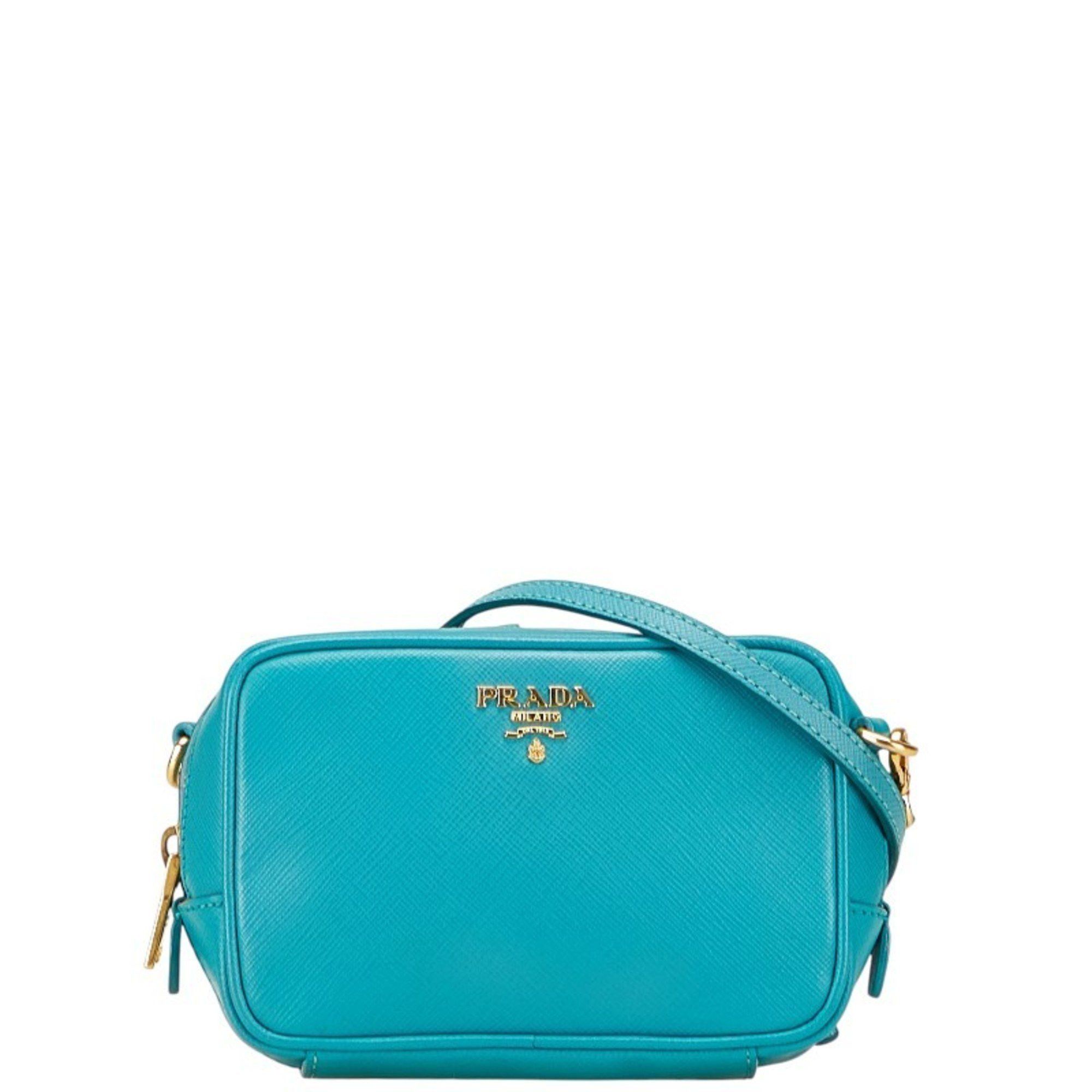 Prada Mini Shoulder Bag 1N1674 Blue Leather Women's PRADA