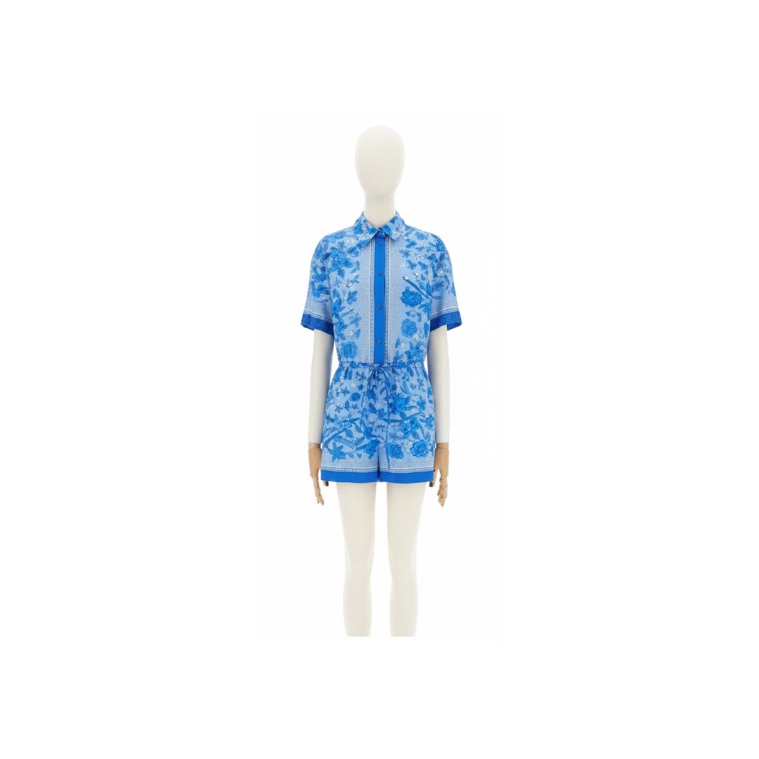Gucci oc11z1125 Jumpsuit Muslin Light Flora in Light Blue Size 27" / US 4 / IT 40 - 1 Preview