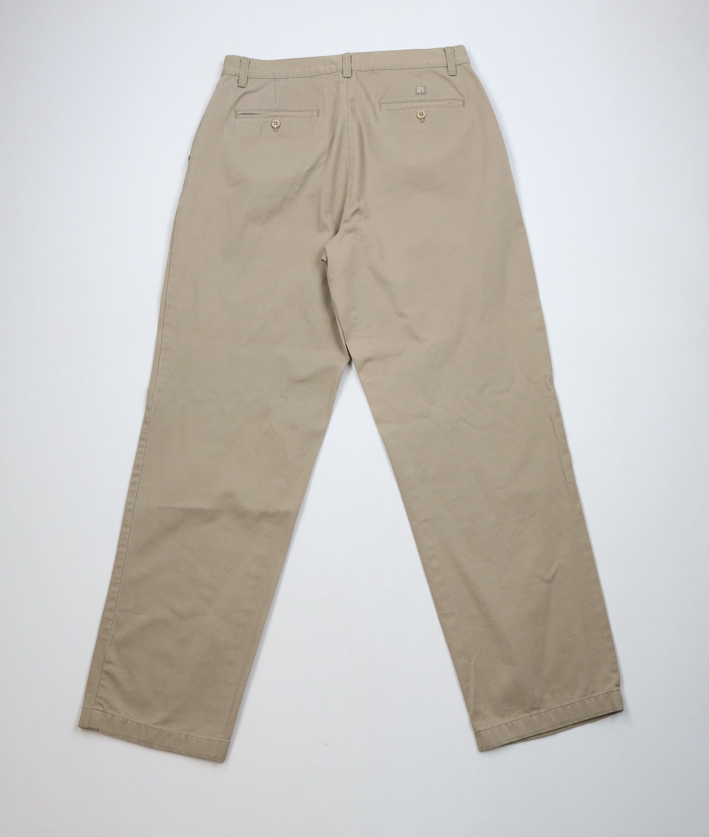 DKNY × Vintage Vintage 90s DKNY Fit Straight Leg Chino Pants Beige Cotton Size US 34 / EU 50 - 9 Thumbnail