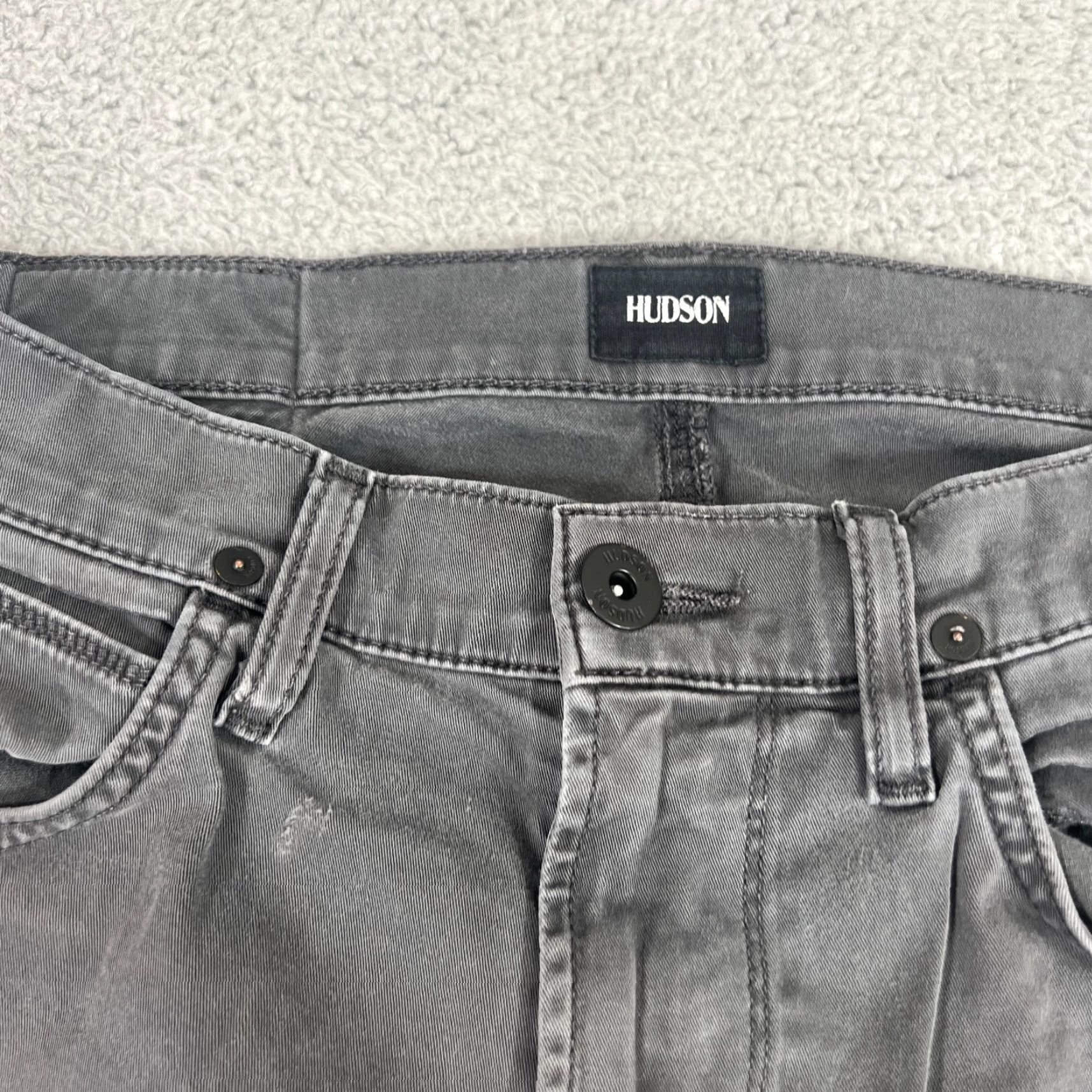 Hudson VINTAGE Hudson Jeans Mens Straight Pants 32x32 Gray Slim Fit Denim 2010s Size US 29 - 4 Thumbnail