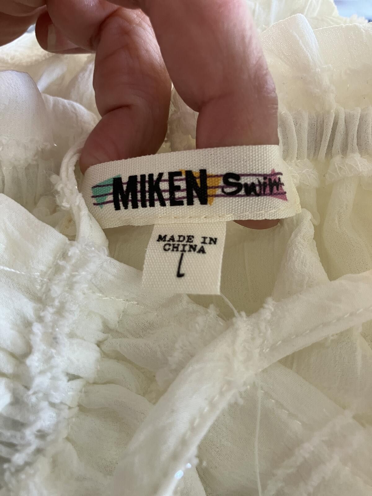 Other NWT Miken Swim White Short Sleeve Dress, Size Large Size L / US 10 / IT 46 - 2 Thumbnail