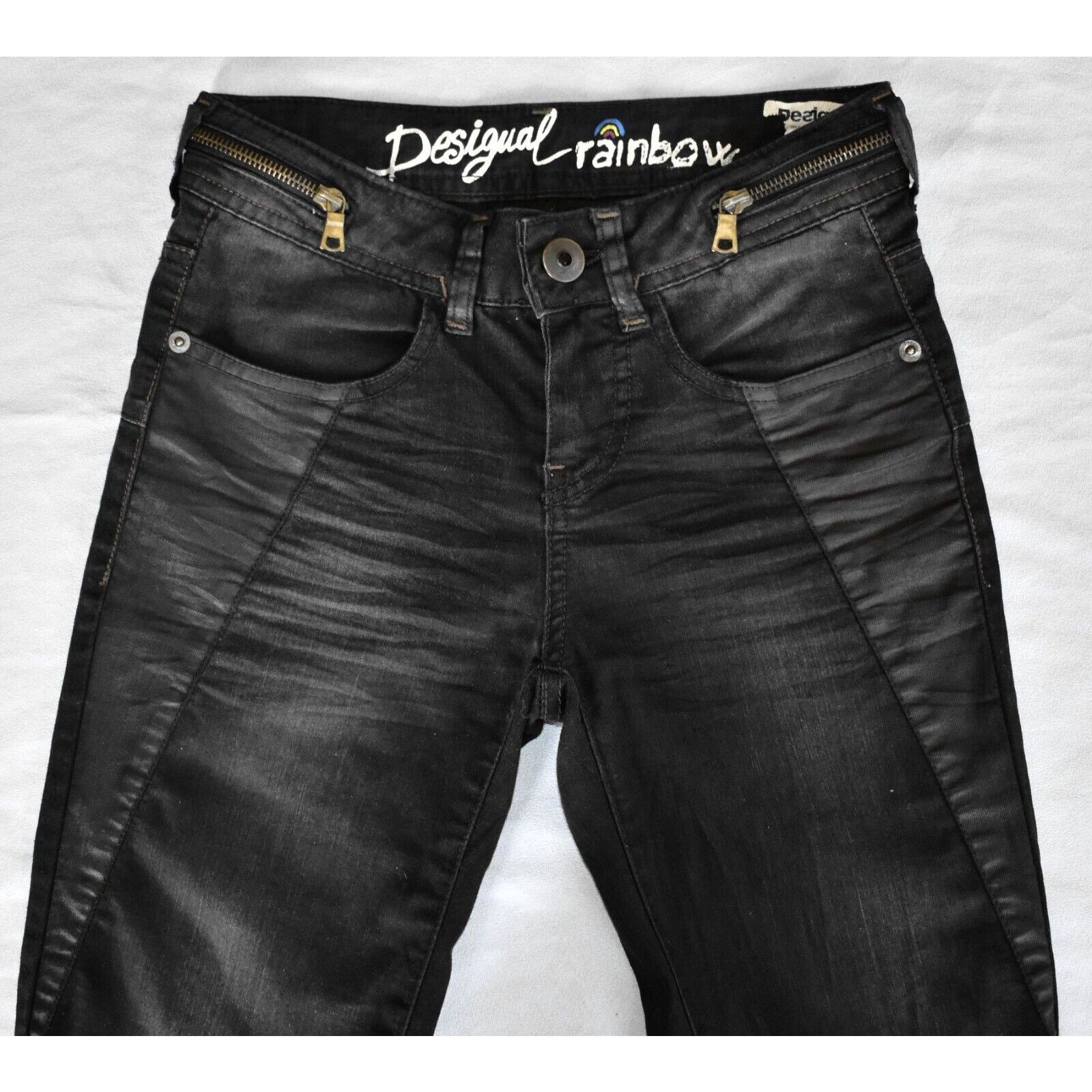 Desigual DESIGUAL Rainbow The WOW Zipper Details Skinny Fit Jeans 24 Size 24" / US 00 / IT 34 - 2 Thumbnail