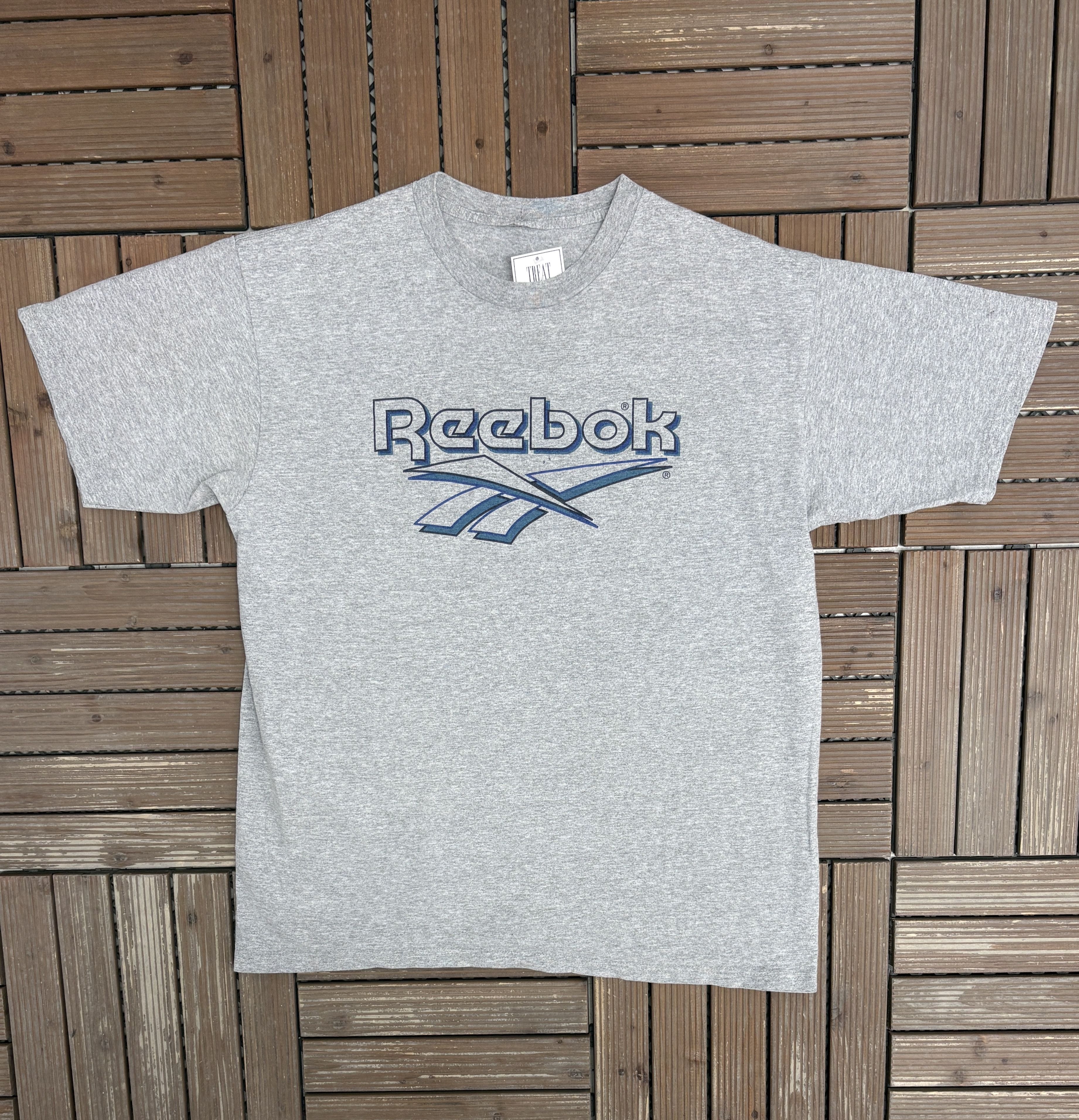Vintage Reebok Logo Vintage Grey T-Shirt Tee Size US XL / EU 56 / 4 - 1 Thumbnail