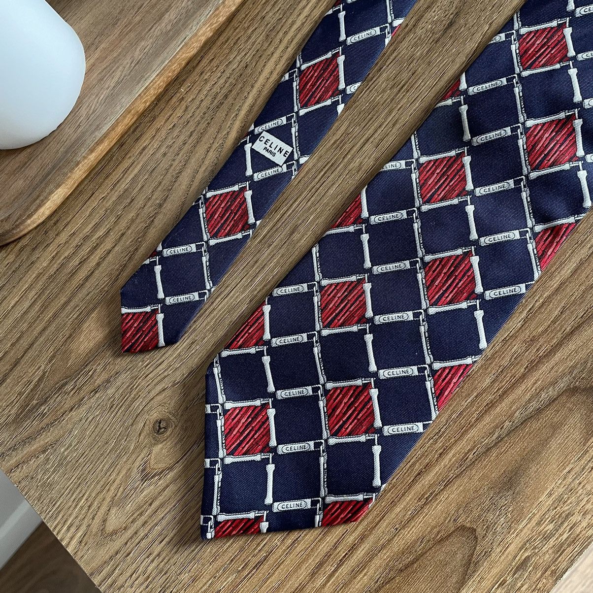 Celine Vintage Celine Paris Tie Silk Old Money Style USA 00s Size ONE SIZE - 3 Thumbnail