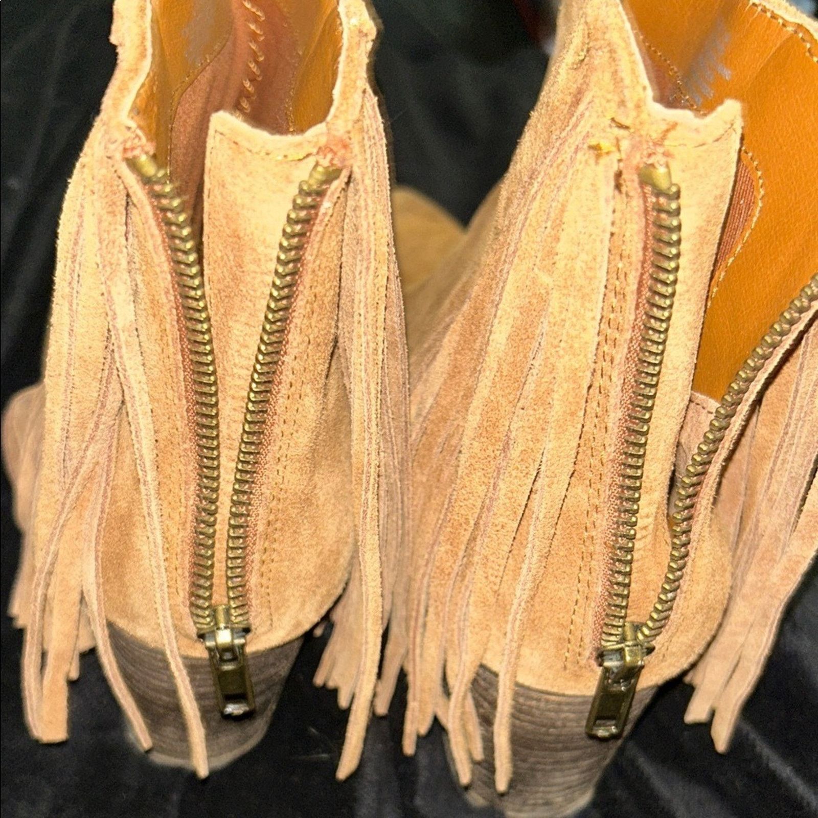 Steve Madden Steve Madden Tan Fringe Ankle Booties Size US 9.5 / IT 39.5 - 4 Thumbnail