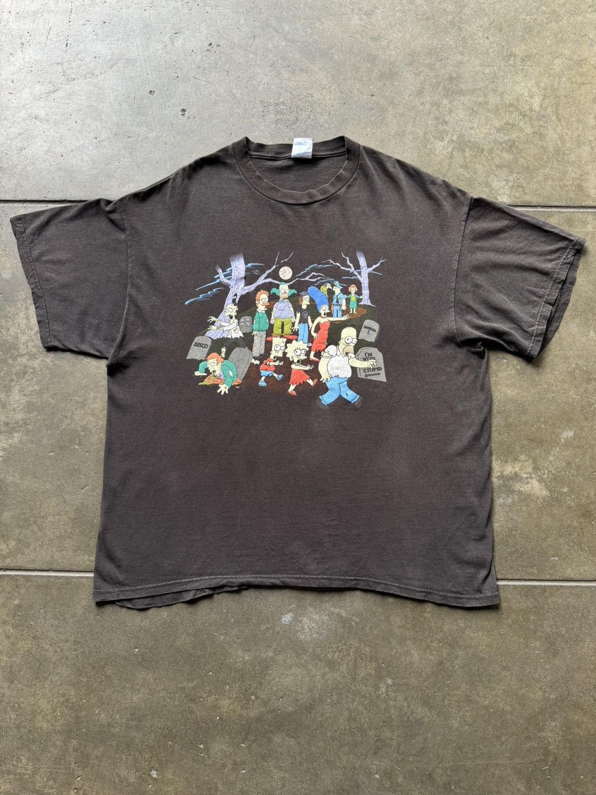 Vintage 2001 The Simpsons Treehouse Of Horror Grave Tee Shirt TV Size US XL / EU 56 / 4 - 1 Thumbnail