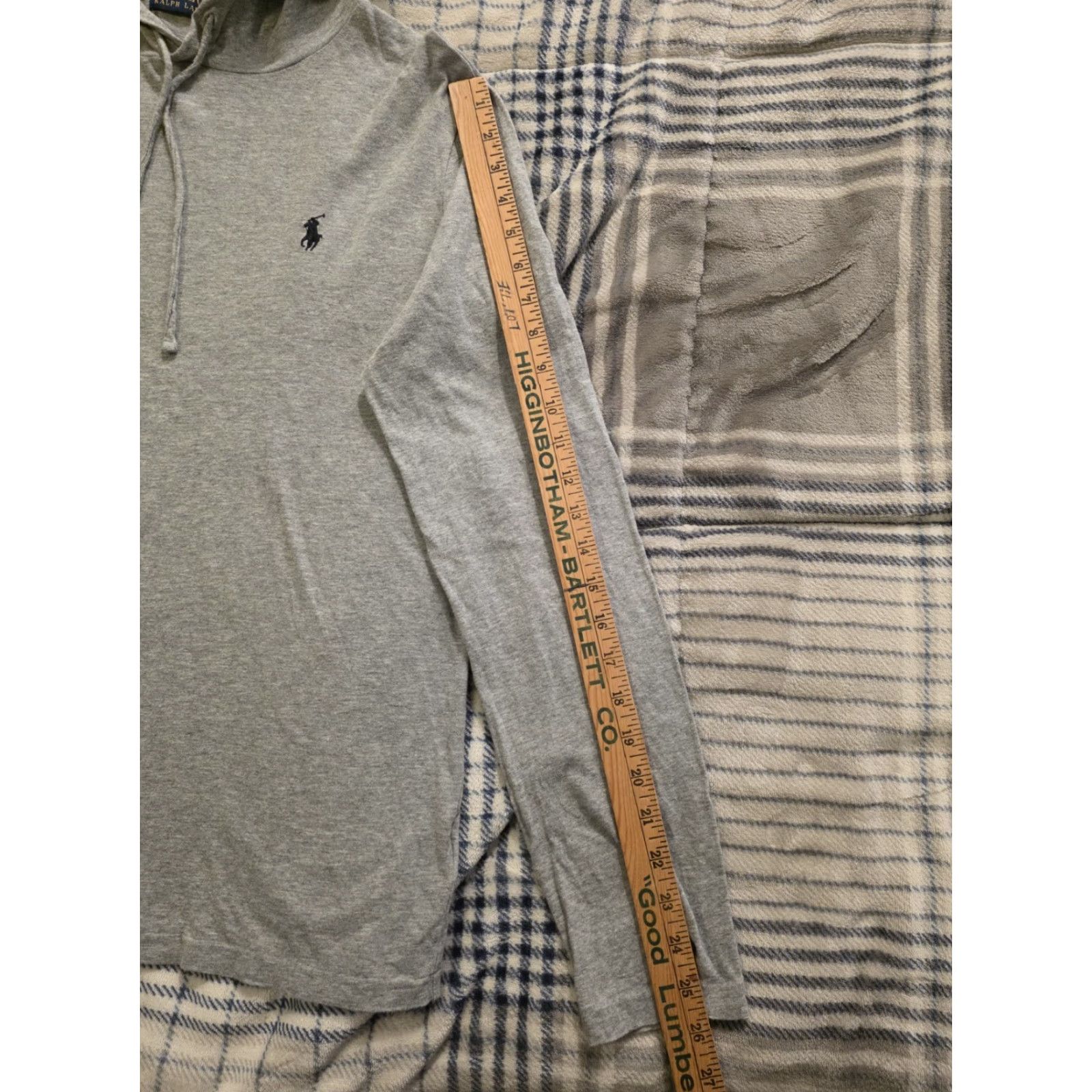 Polo Ralph Lauren VINTAGE Polo Ralph Lauren Logo Jersey Hoodie T Shirt Double Sided Lightweight Gray Small Size US S / EU 44-46 / 1 - 8 Thumbnail